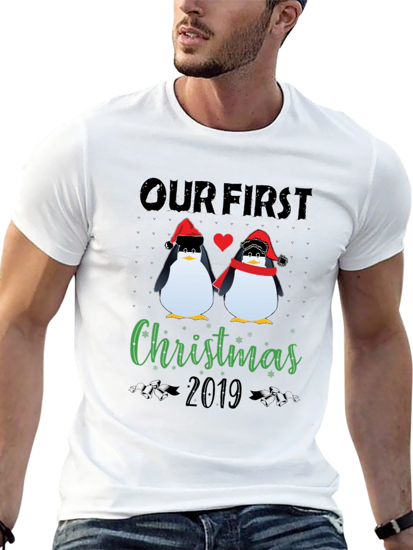 Our First Christmas 2019 Penguin Graphic Tee