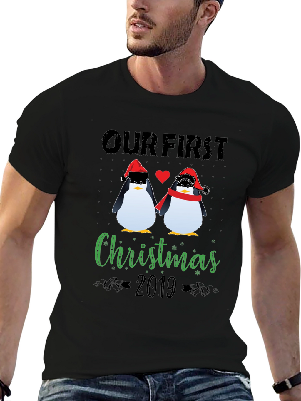 Our First Christmas 2019 Penguin Graphic Tee