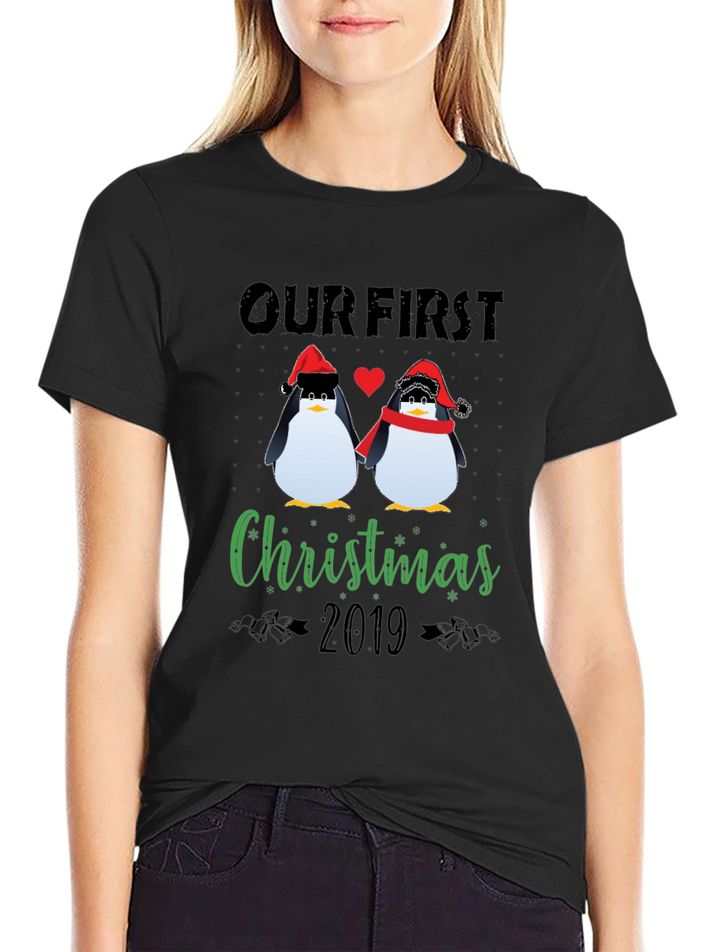 Our First Christmas 2019 Penguin Graphic Tee