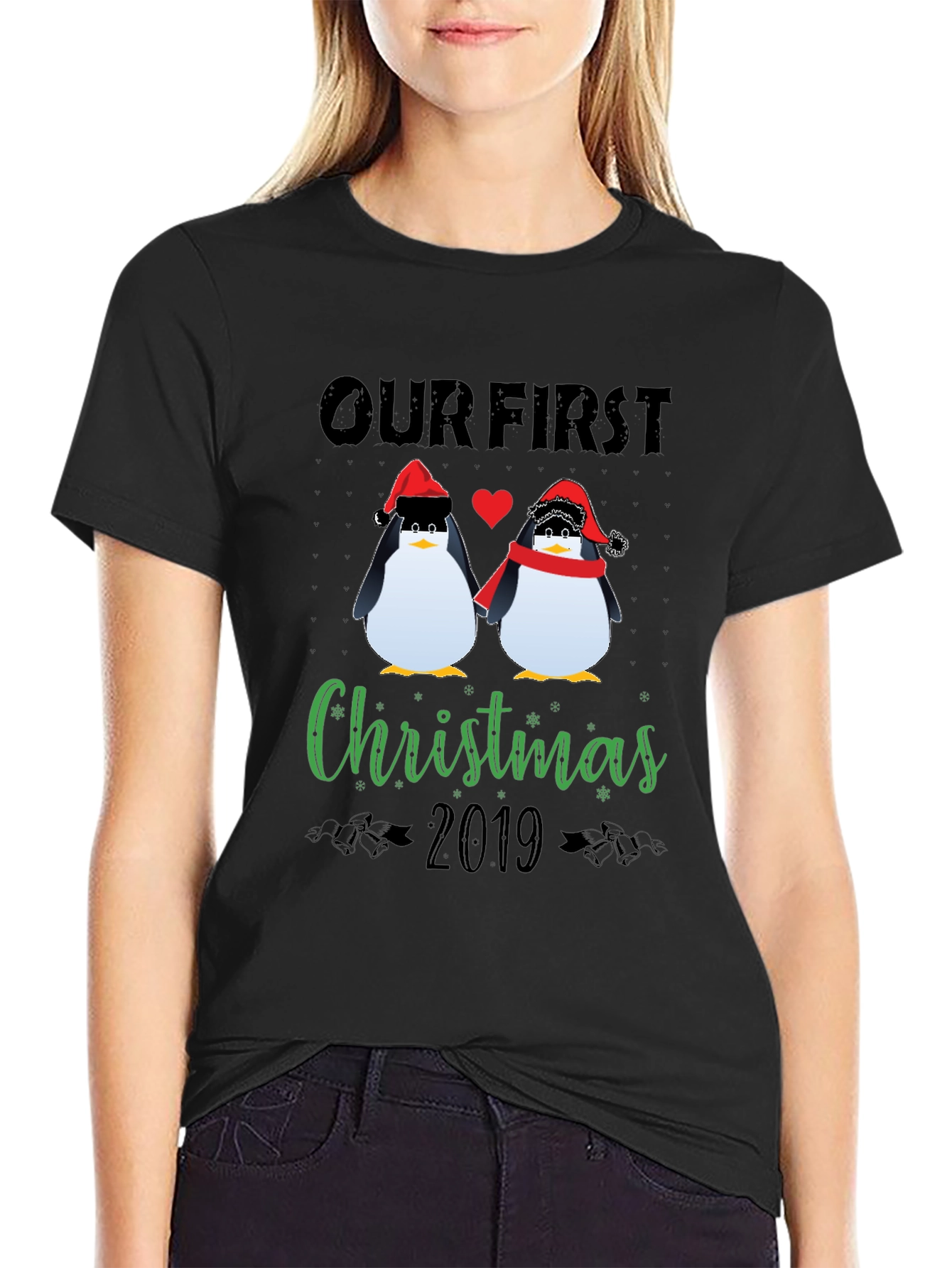 Our First Christmas 2019 Penguin Graphic Tee