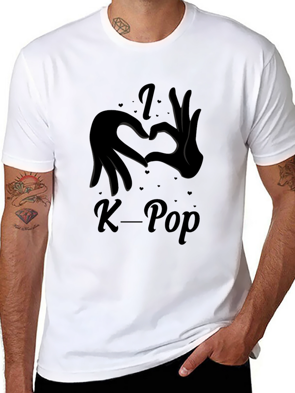 I Love K-Pop Heart Hands Graphic Tee