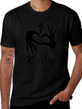 I Love K-Pop Heart Hands Graphic Tee
