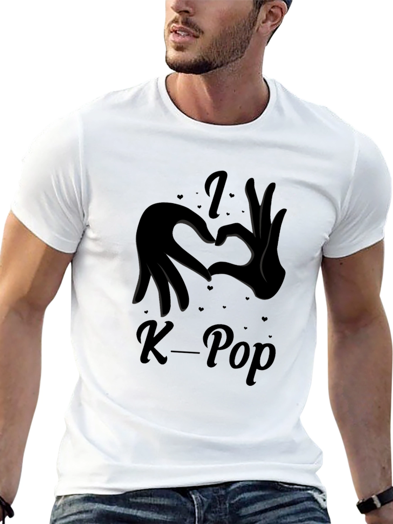 I Love K-Pop Heart Hands Graphic Tee