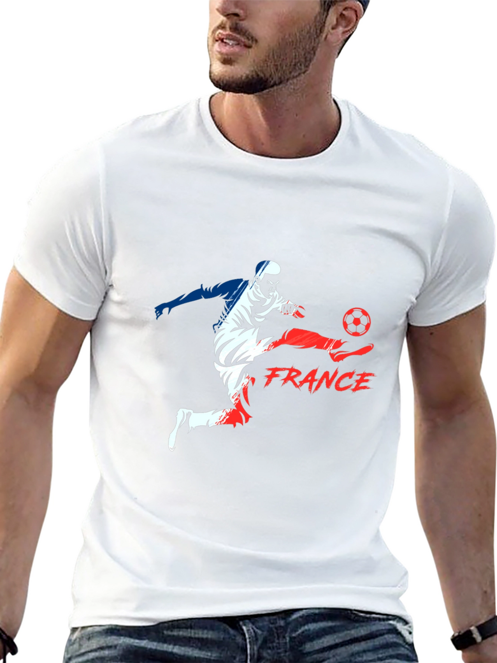 France Soccer T-Shirt - Black Graphic Tee