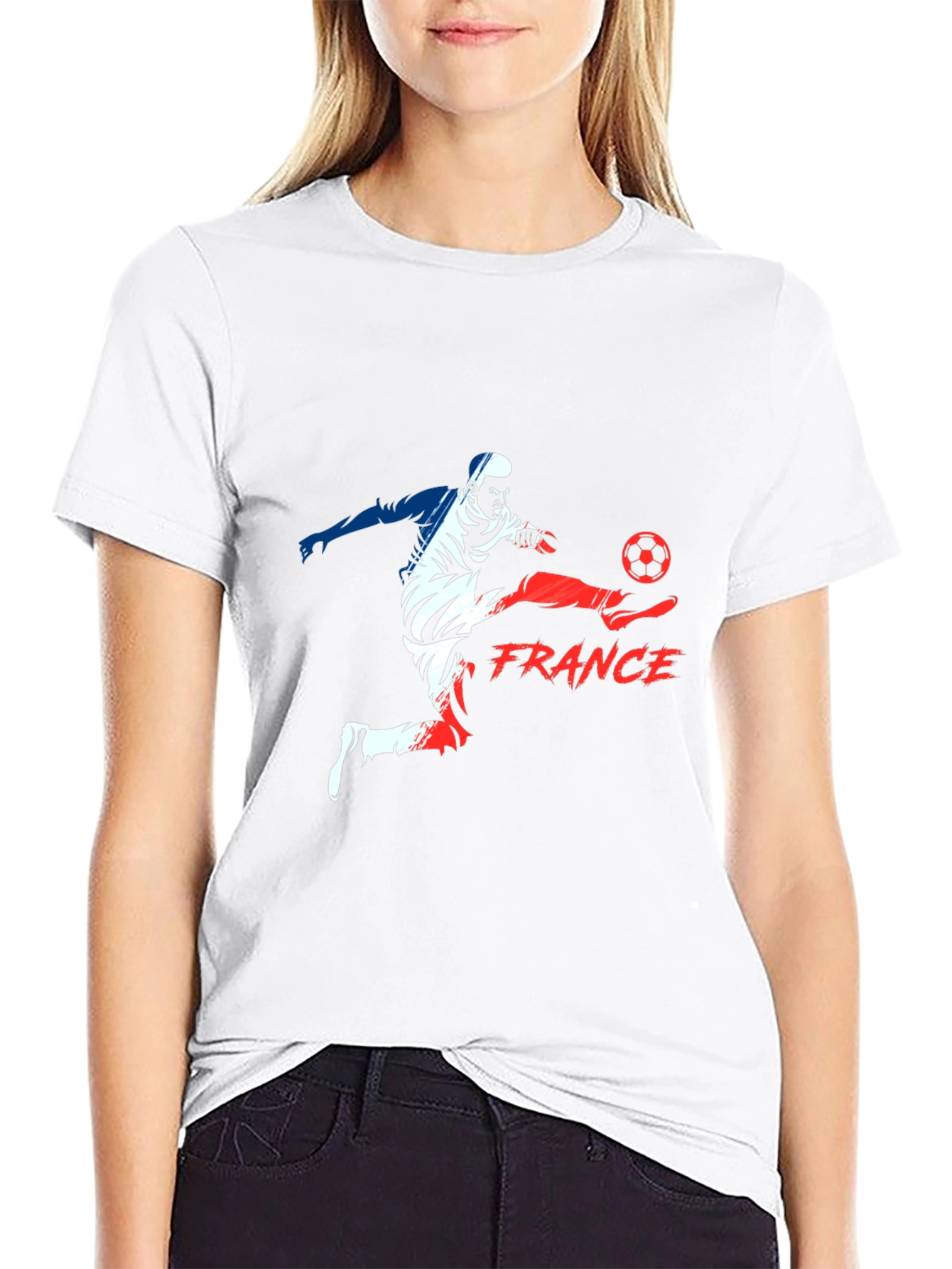 France Soccer T-Shirt - Black Graphic Tee
