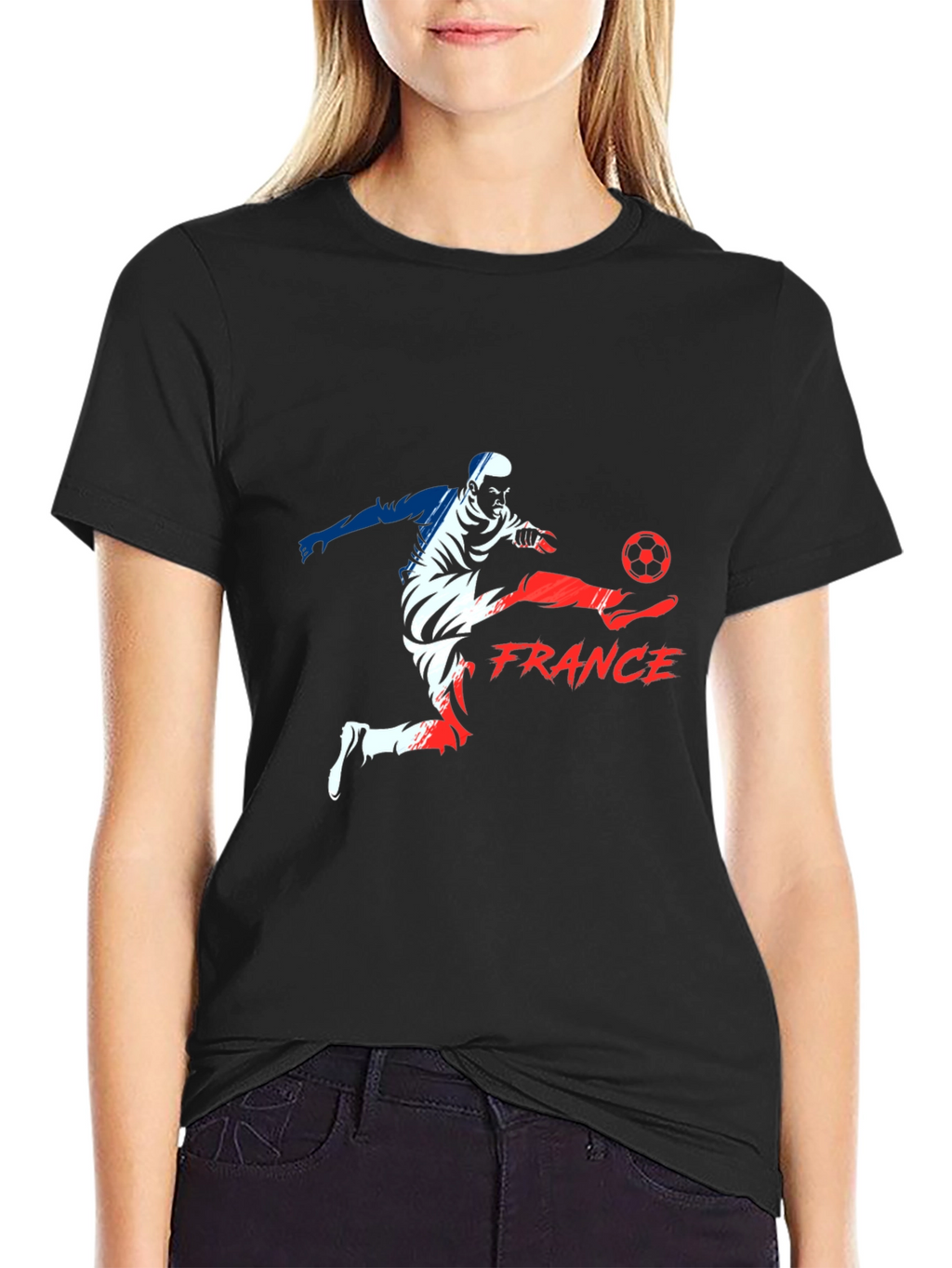 France Soccer T-Shirt - Black Graphic Tee