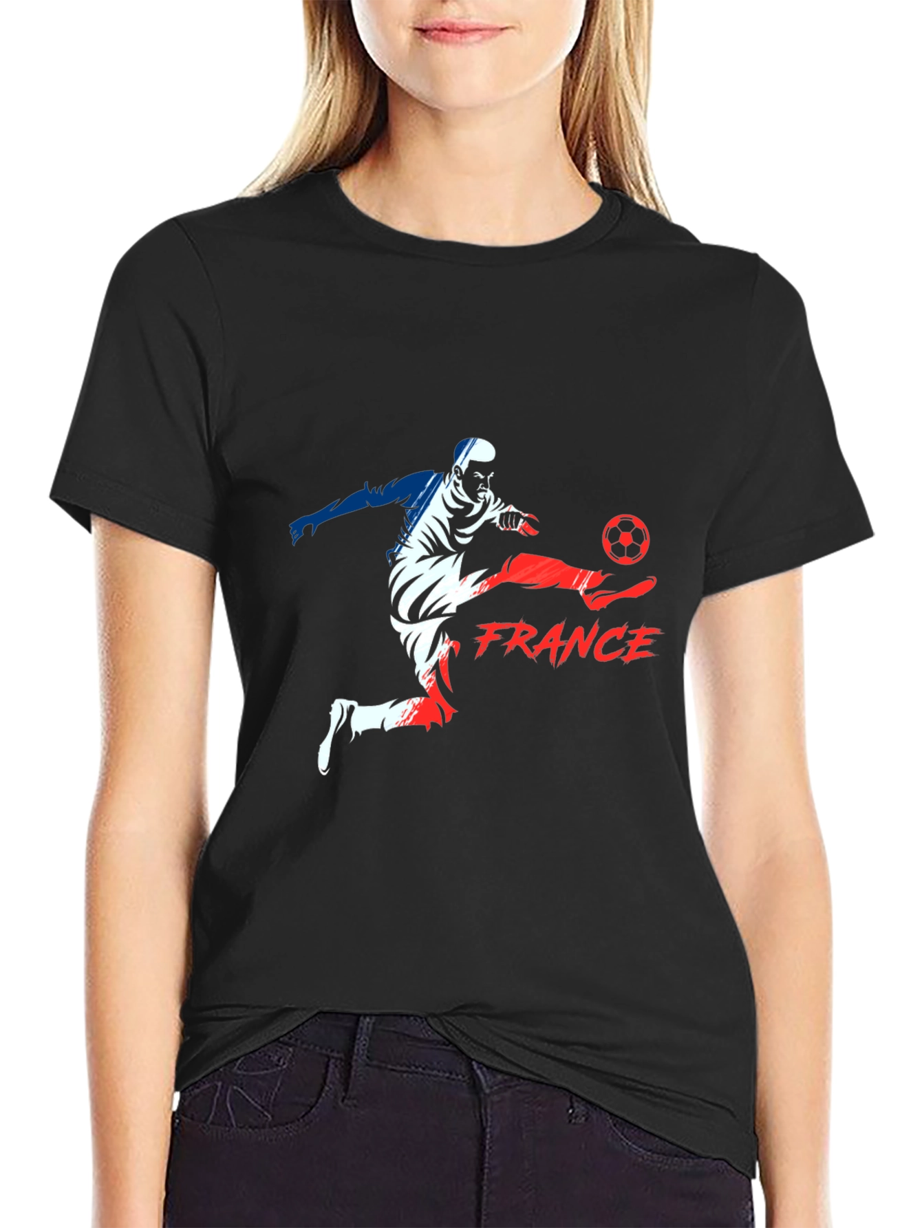 France Soccer T-Shirt - Black Graphic Tee