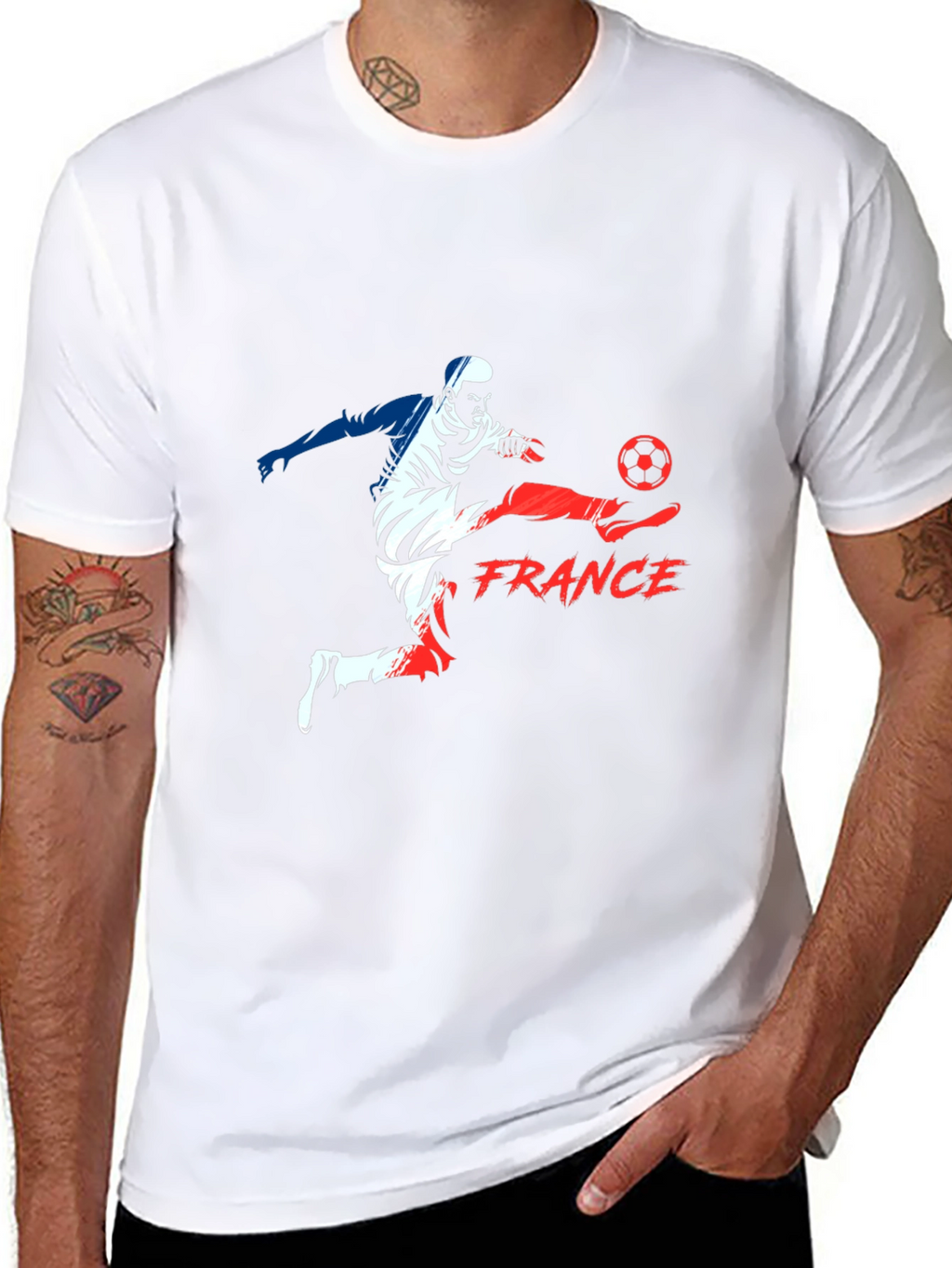 France Soccer T-Shirt - Black Graphic Tee