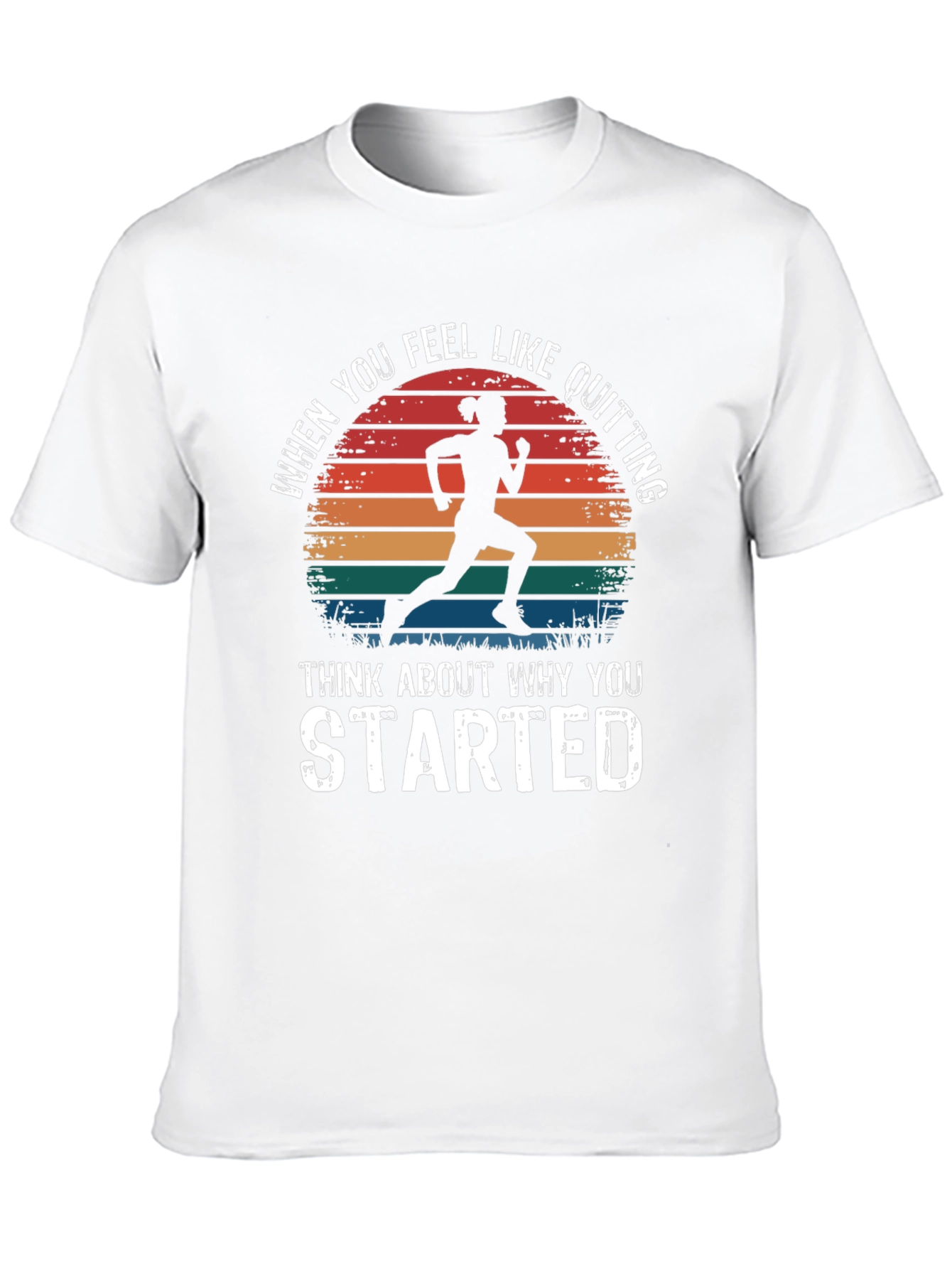 Motivational Runner T-Shirt - Never Quit Design