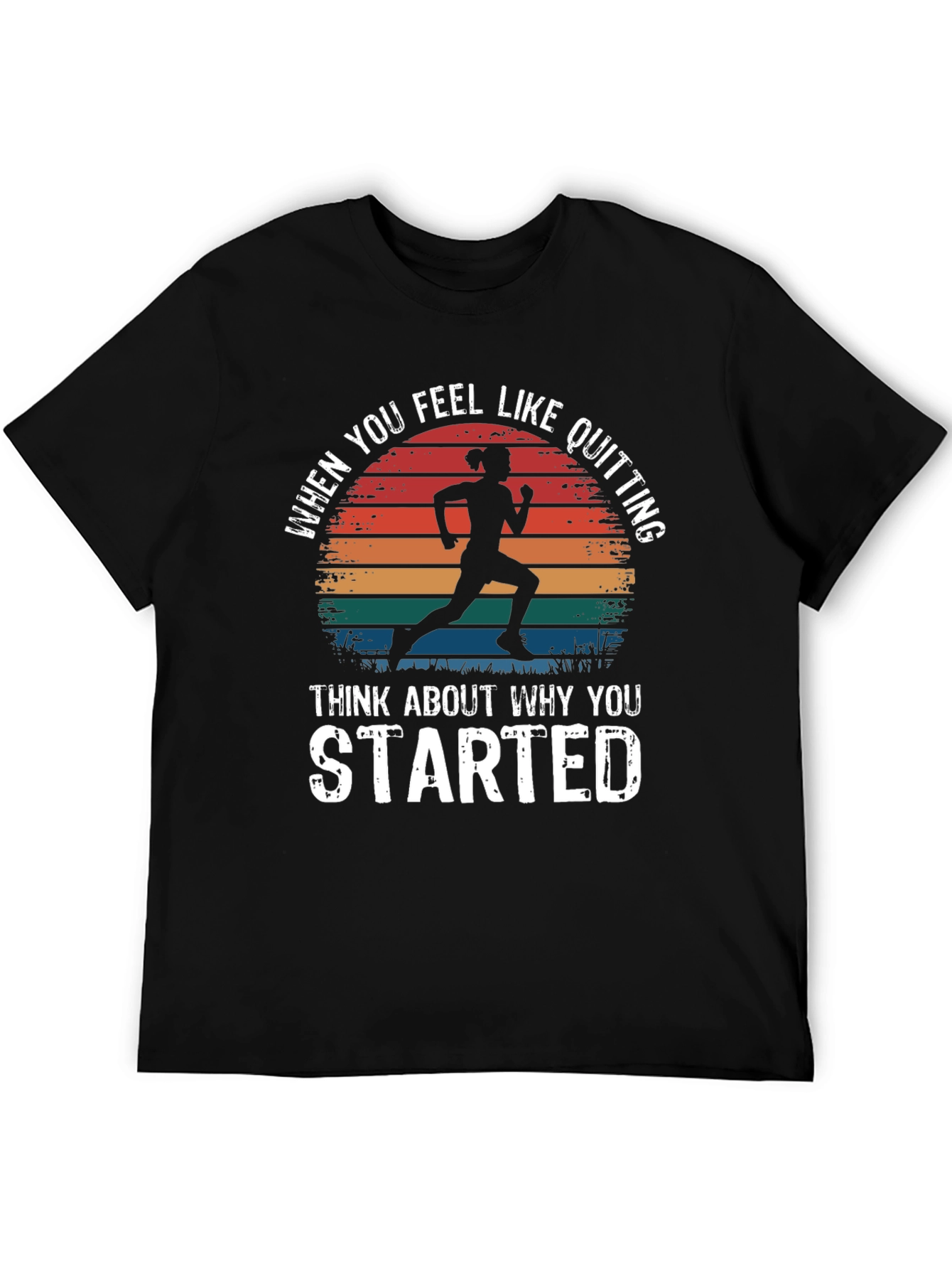 Motivational Runner T-Shirt - Never Quit Design