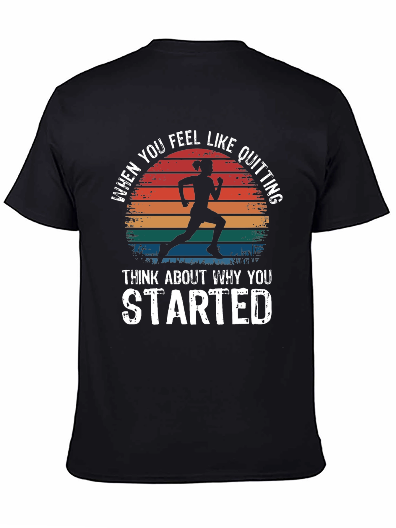 Motivational Runner T-Shirt - Never Quit Design