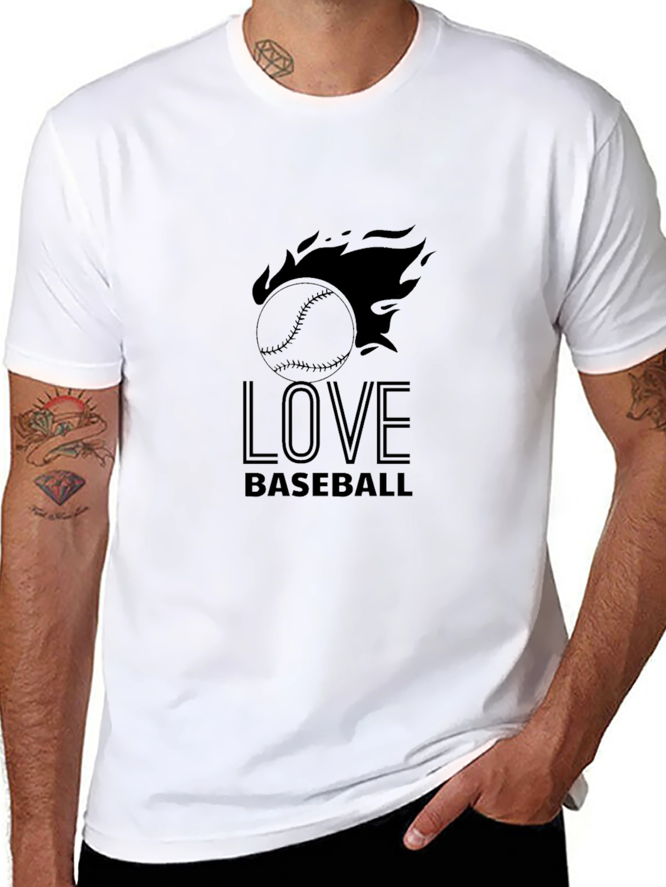 Love Baseball T-Shirt - Mens Black Graphic Tee