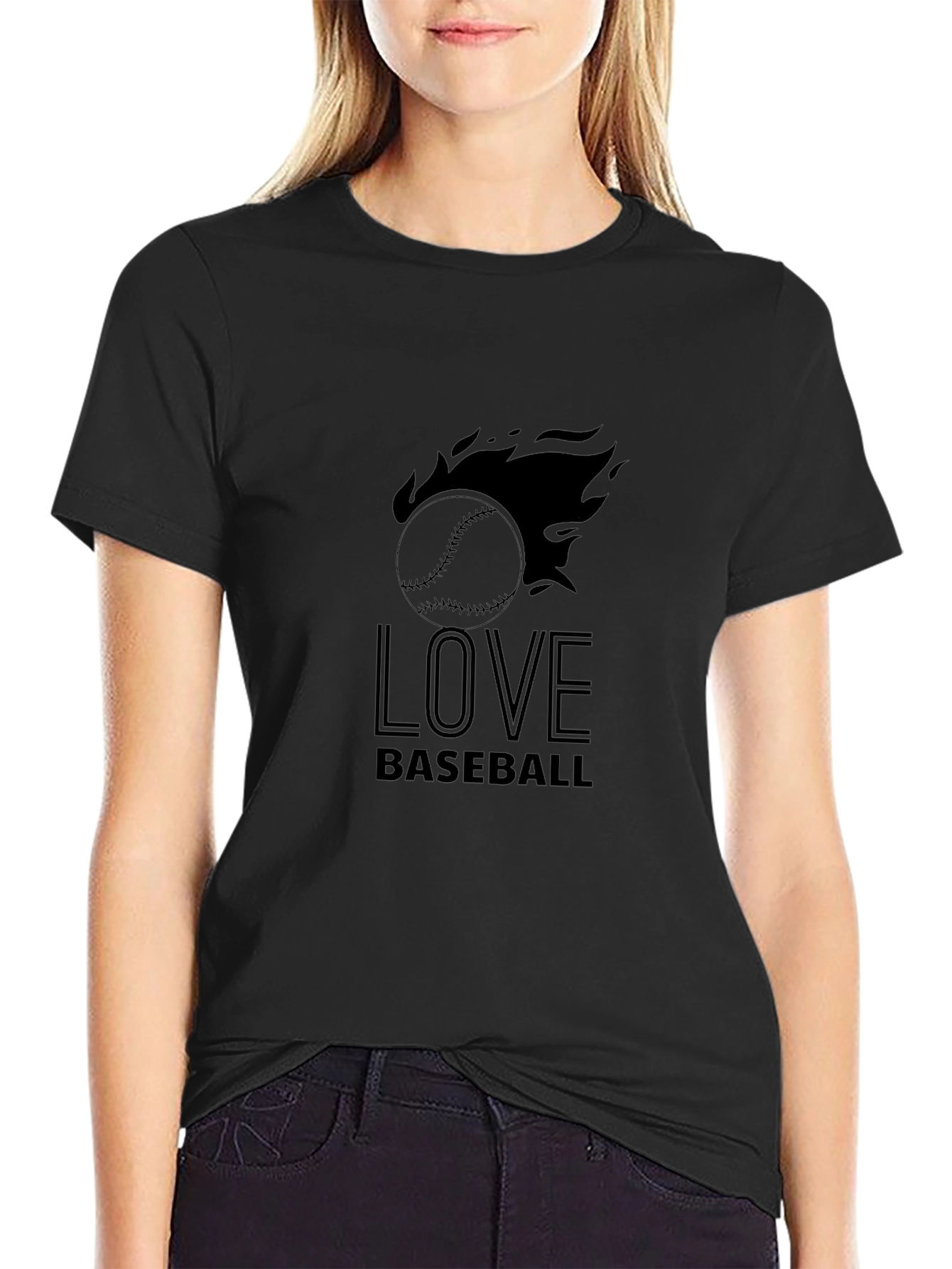 Love Baseball T-Shirt - Mens Black Graphic Tee