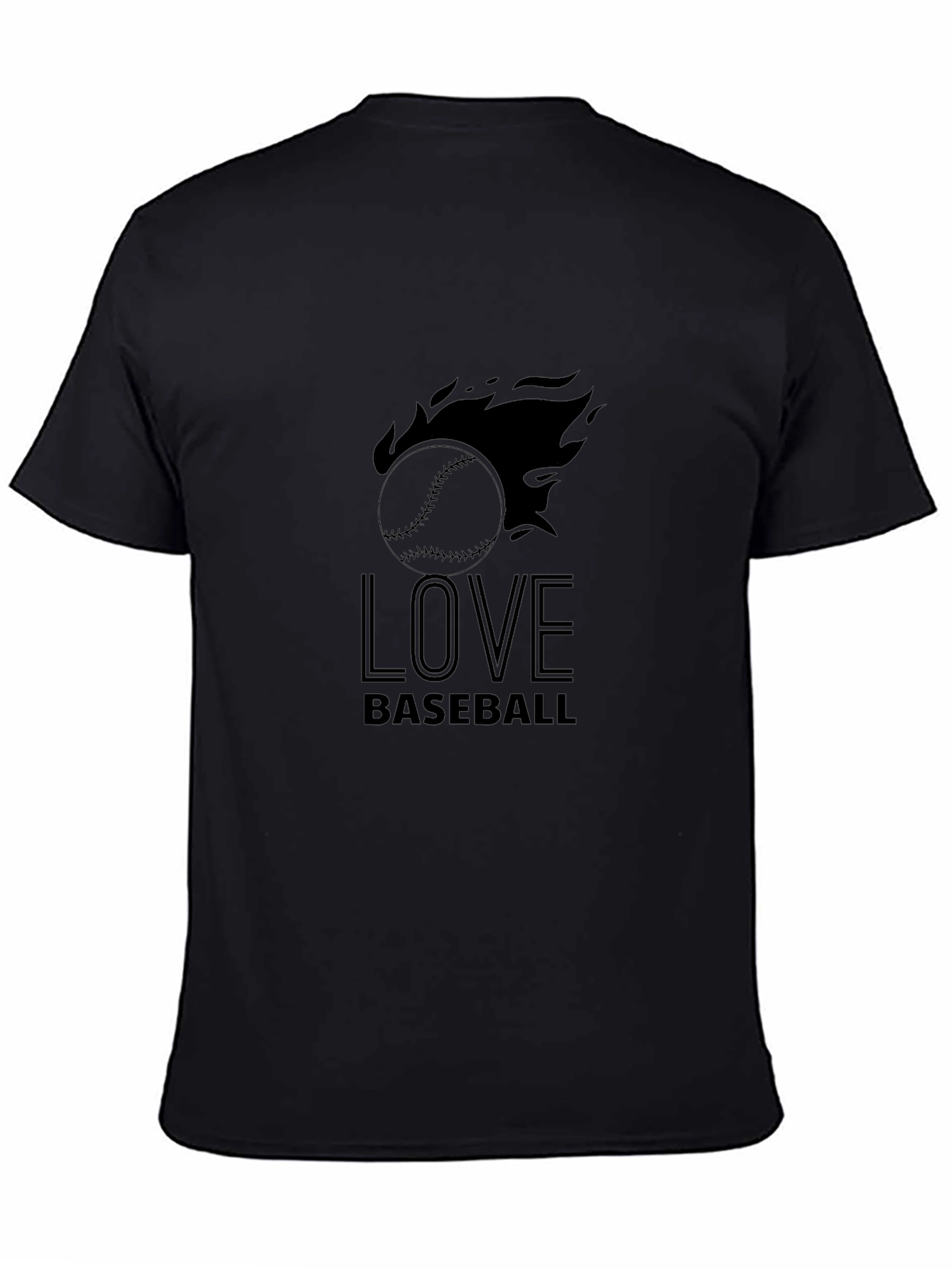 Love Baseball T-Shirt - Mens Black Graphic Tee