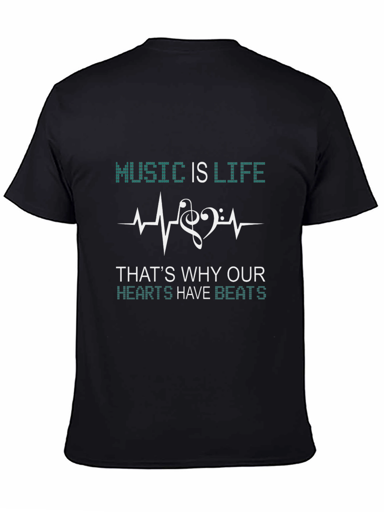 Music is Life Graphic T-Shirt - Black