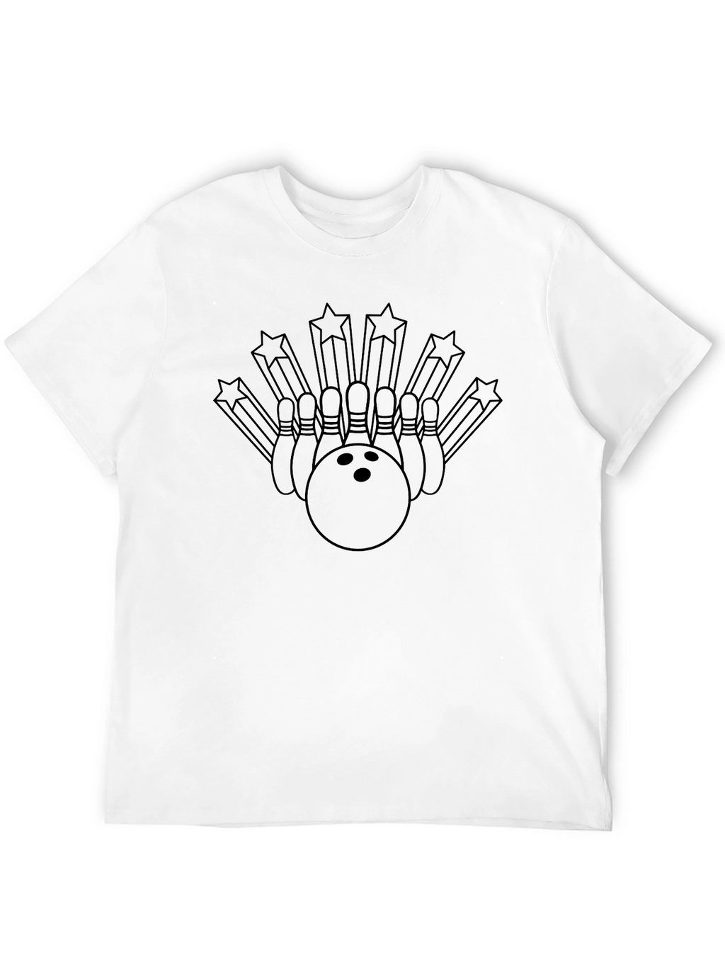 Bowling Strike Star Graphic T-Shirt - Black