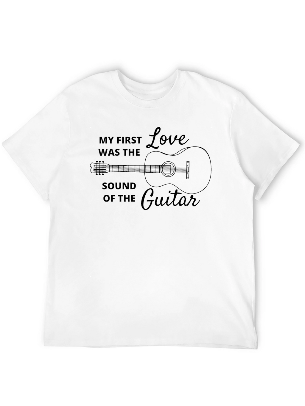 Guitar Sound Love Graphic Black T-Shirt