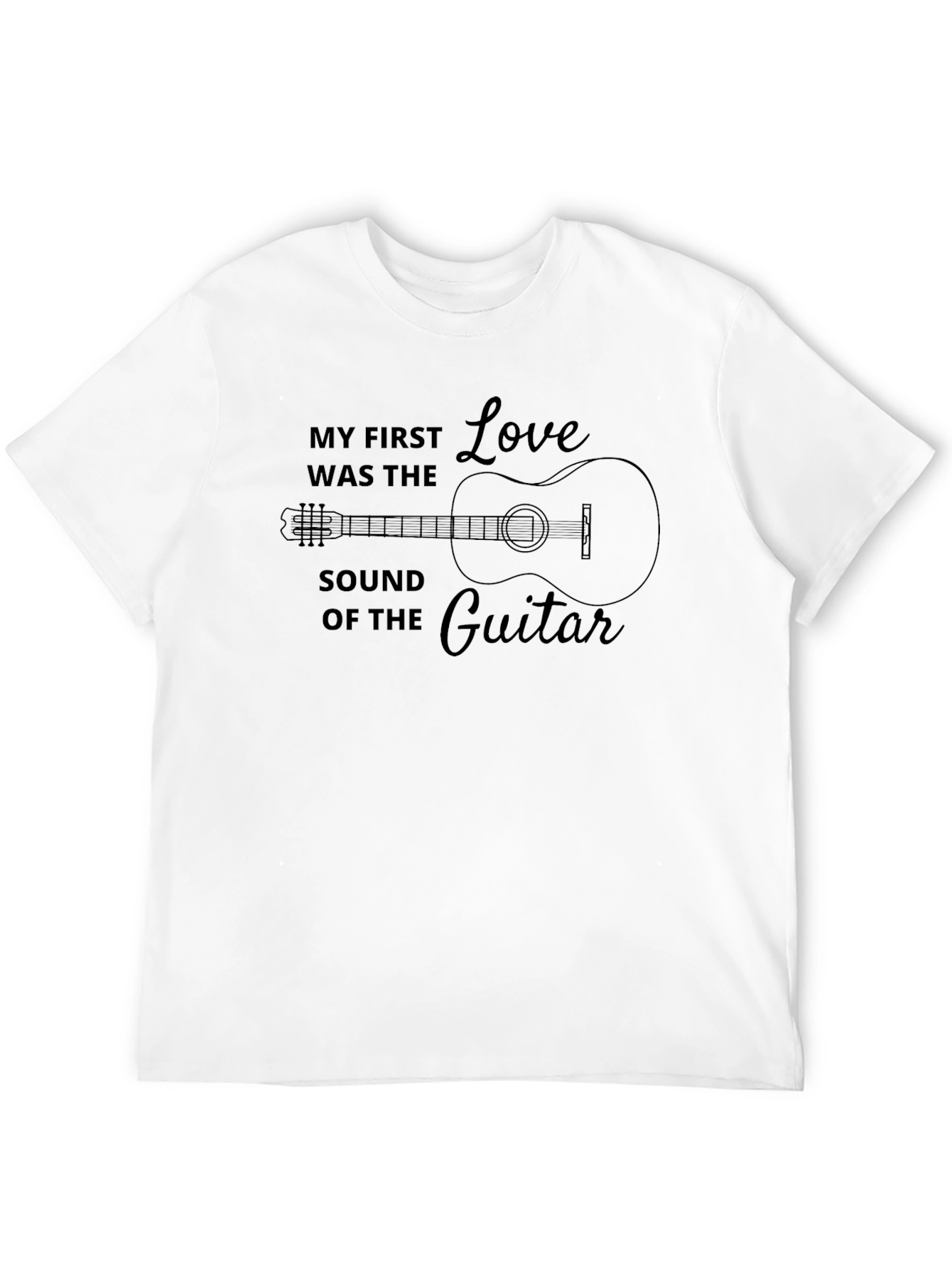 Guitar Sound Love Graphic Black T-Shirt