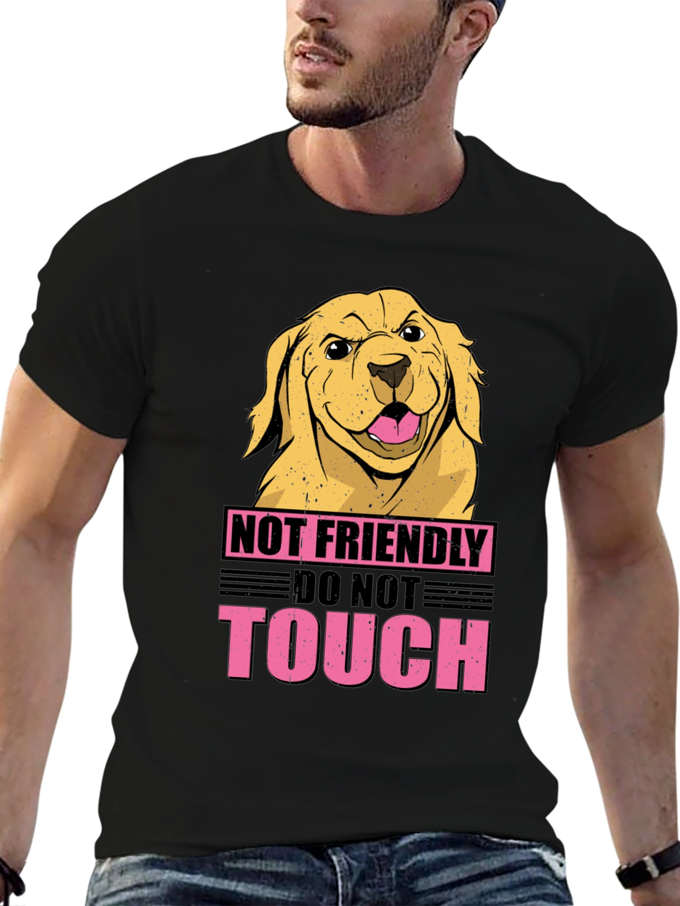 Not Friendly Dog Graphic Tee - Beware!