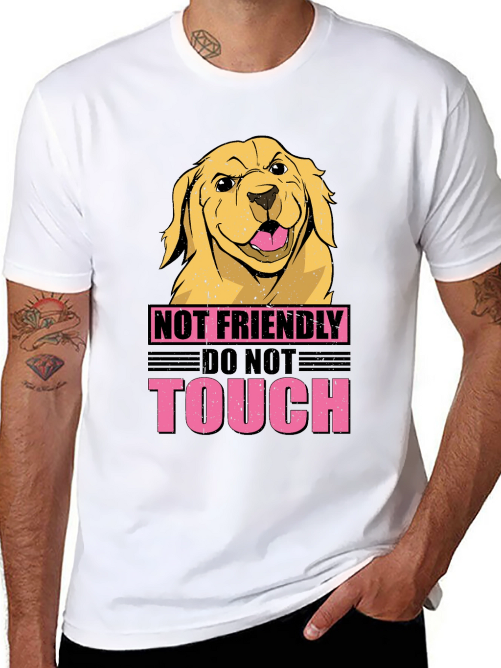Not Friendly Dog Graphic Tee - Beware!