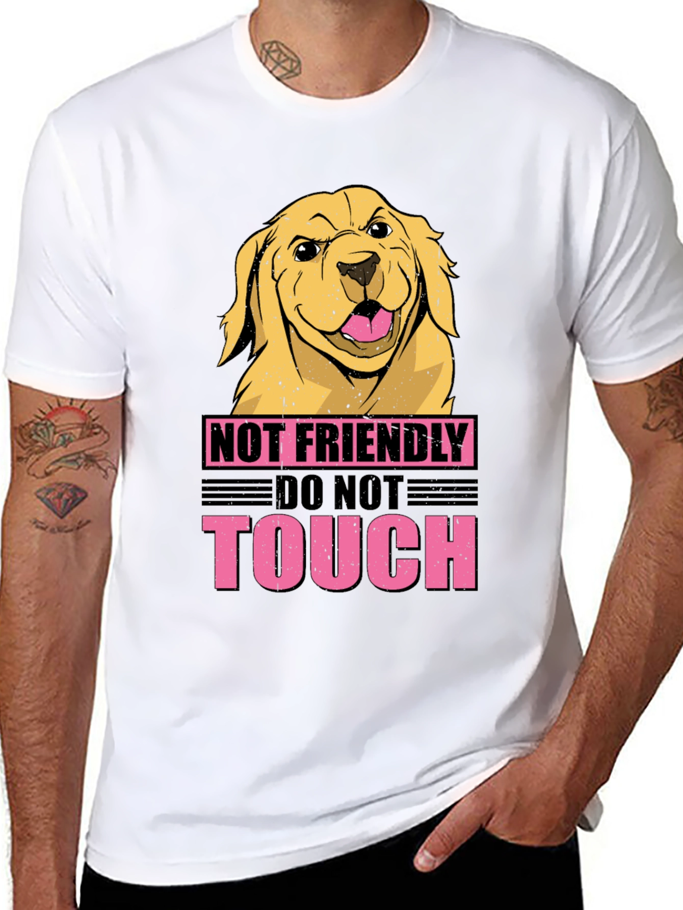 Not Friendly Dog Graphic Tee - Beware!