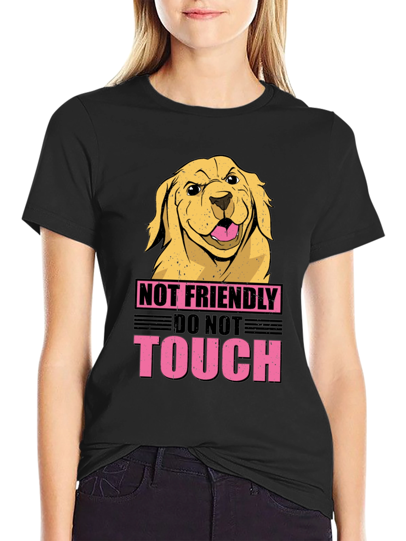 Not Friendly Dog Graphic Tee - Beware!