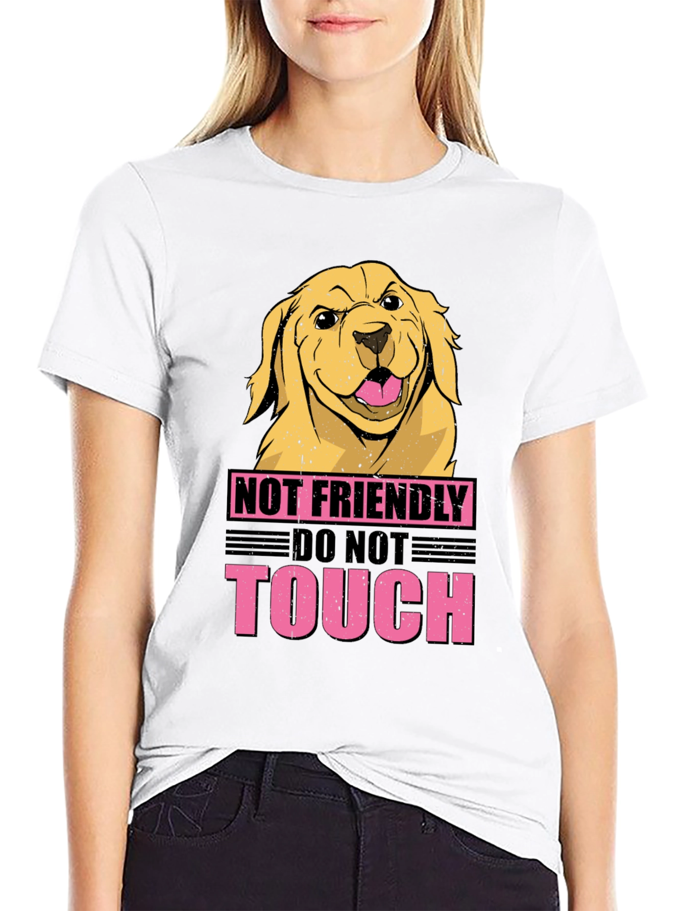 Not Friendly Dog Graphic Tee - Beware!