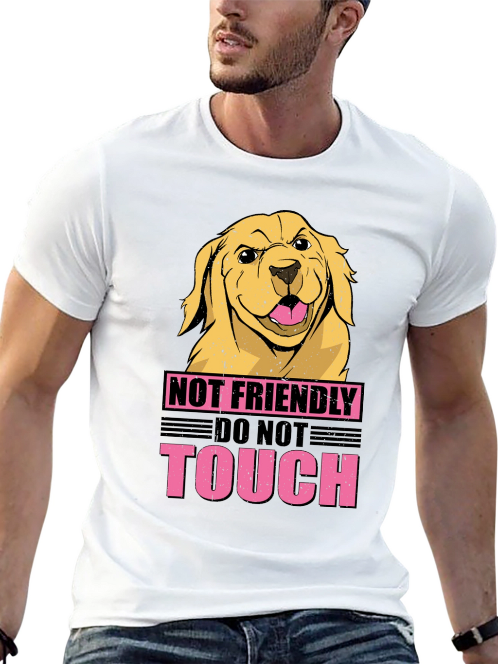 Not Friendly Dog Graphic Tee - Beware!