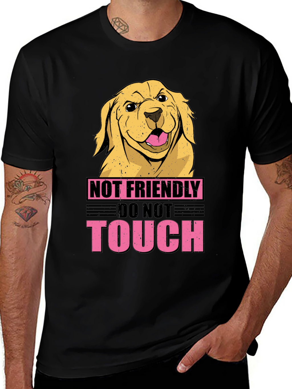 Not Friendly Dog Graphic Tee - Beware!