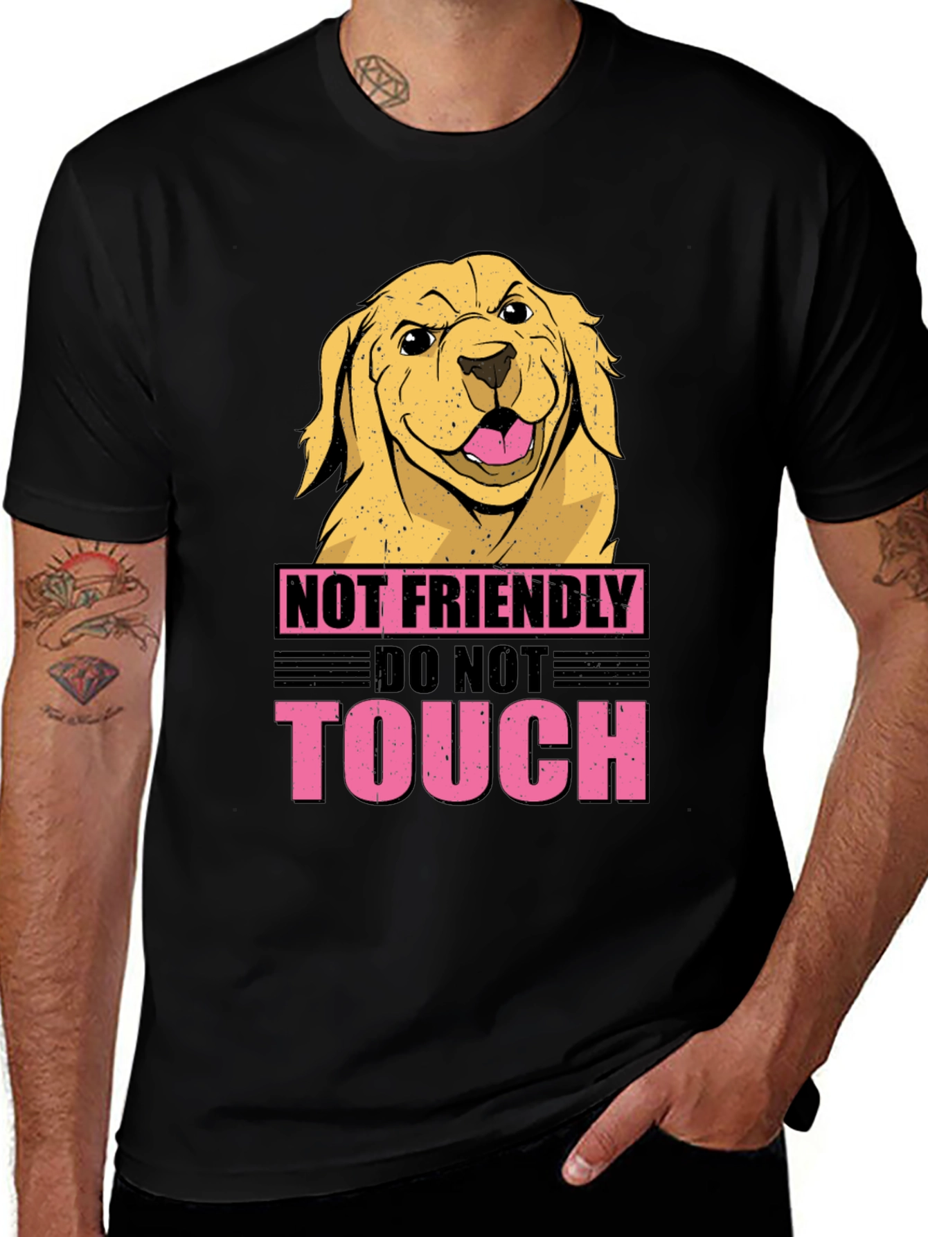 Not Friendly Dog Graphic Tee - Beware!