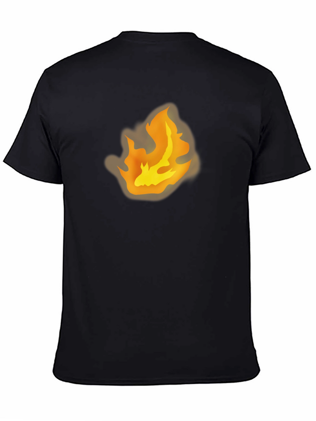Flame Graphic Tee - Bold Black Cotton T-Shirt