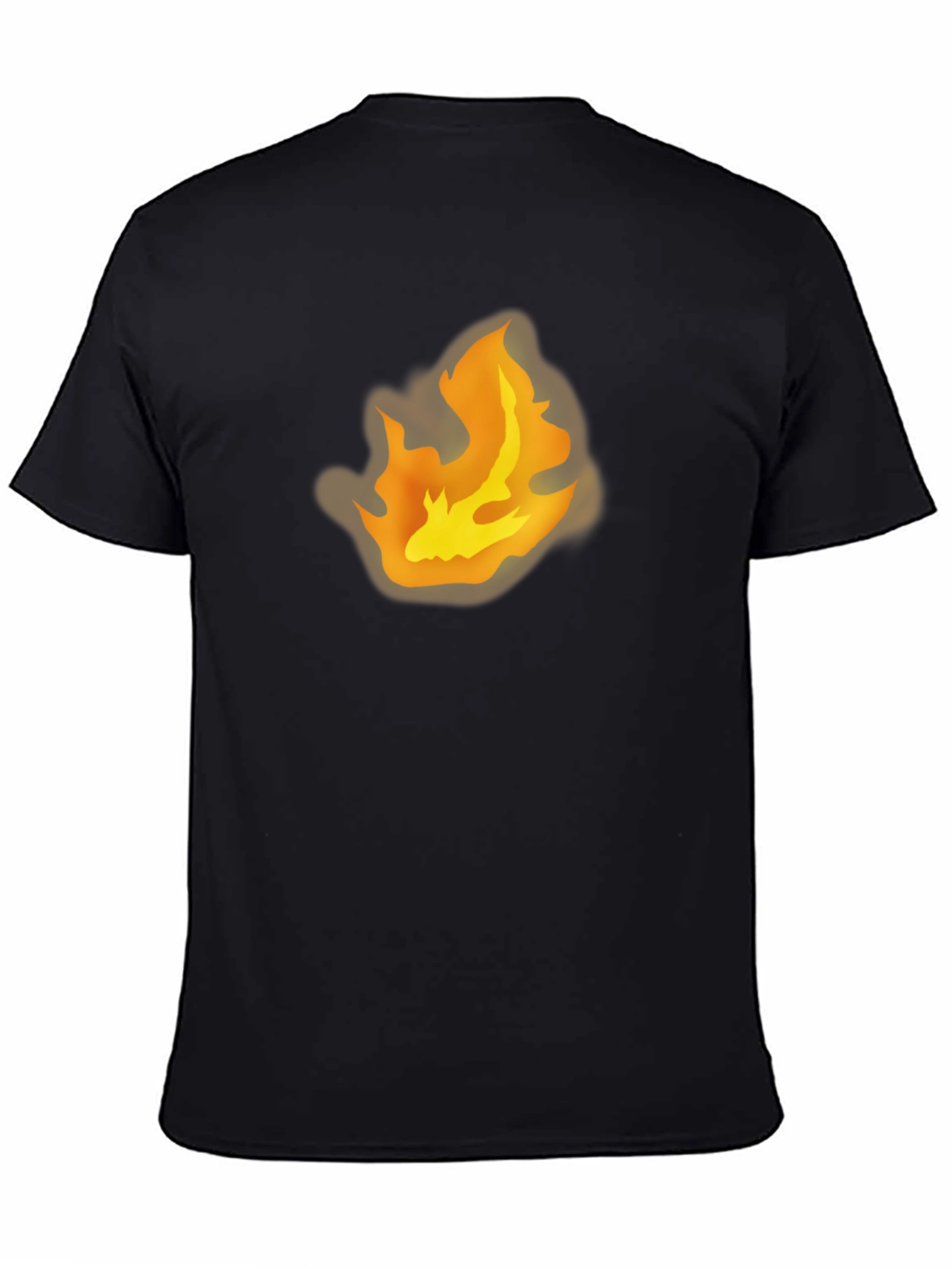 Flame Graphic Tee - Bold Black Cotton T-Shirt