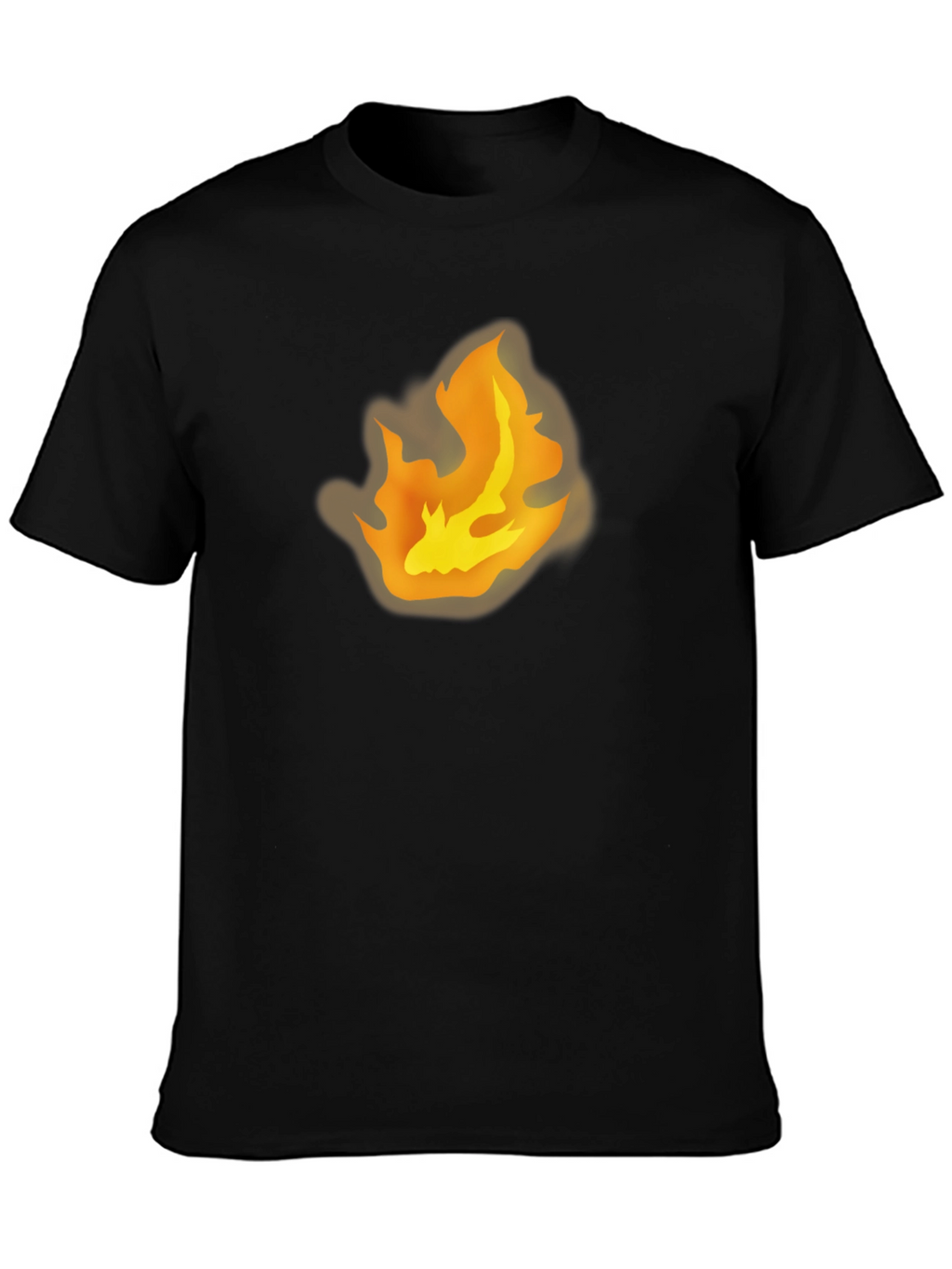 Flame Graphic Tee - Bold Black Cotton T-Shirt