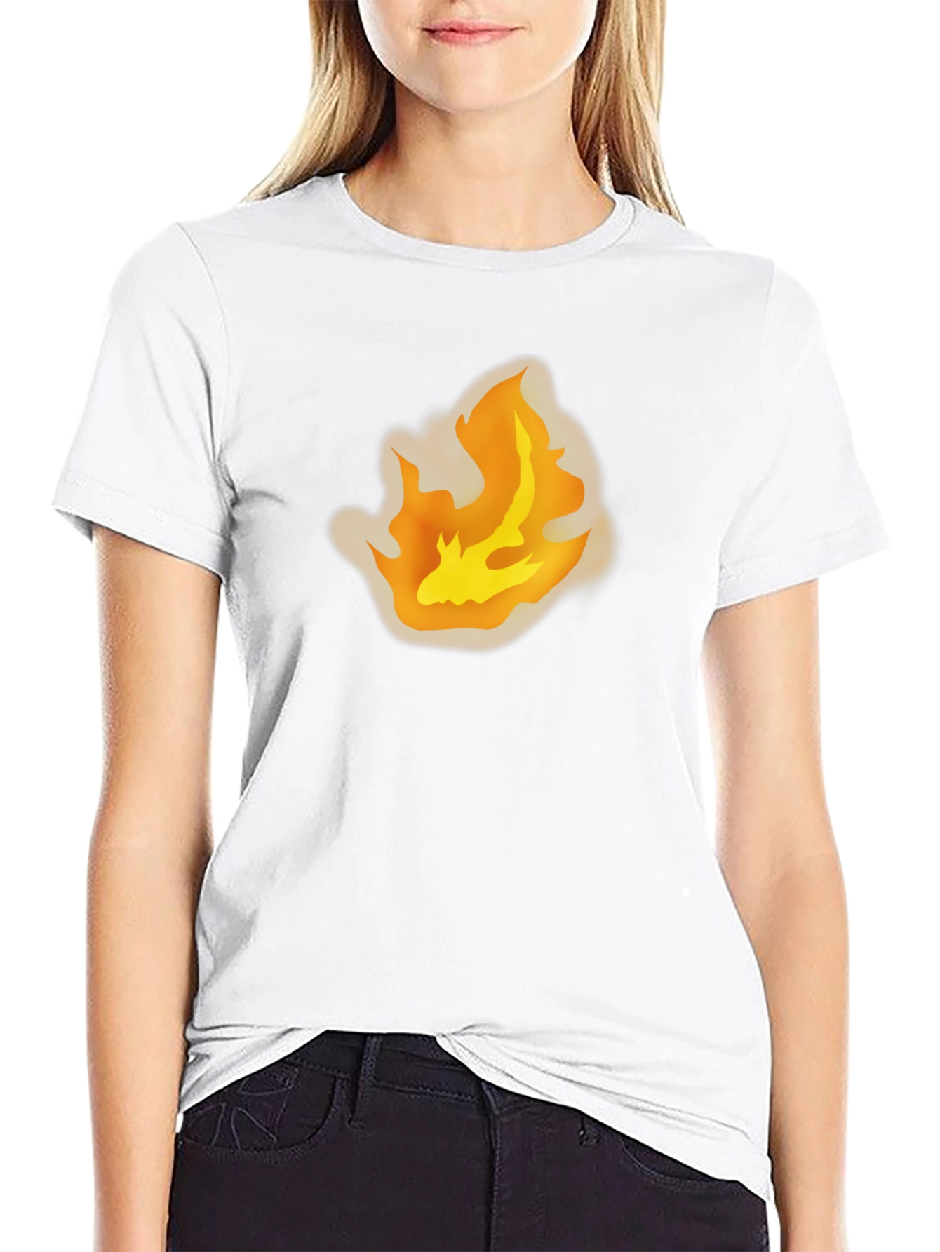 Flame Graphic Tee - Bold Black Cotton T-Shirt