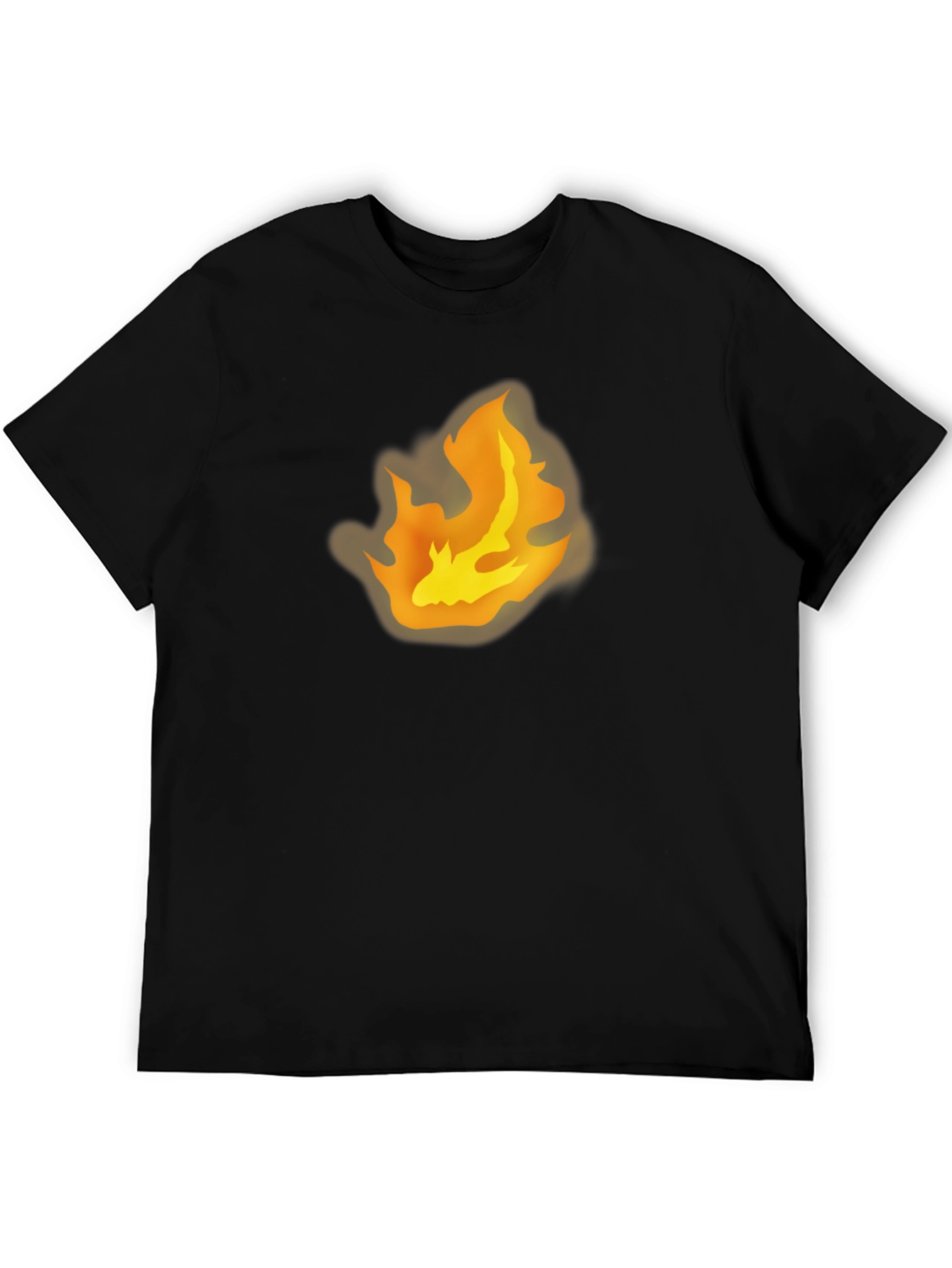 Flame Graphic Tee - Bold Black Cotton T-Shirt