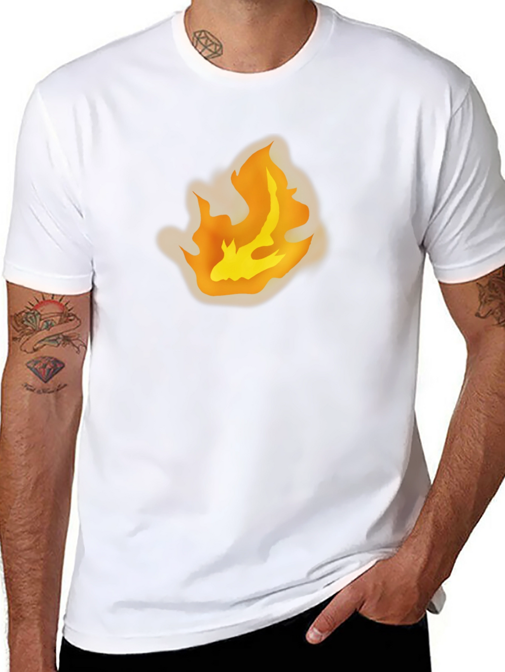 Flame Graphic Tee - Bold Black Cotton T-Shirt