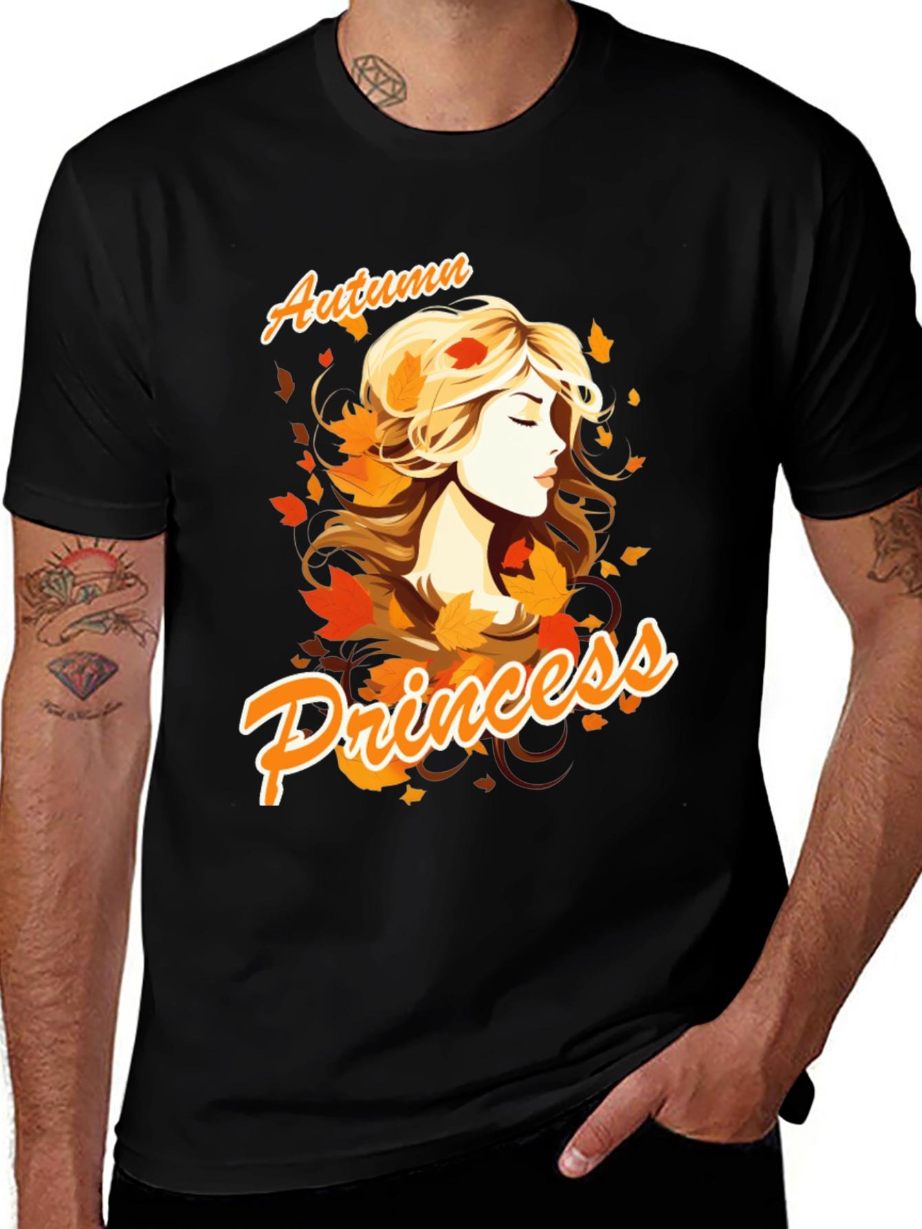 Autumn Princess Graphic Tee - Black