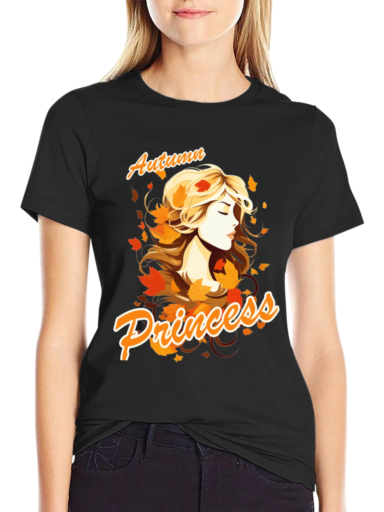 Autumn Princess Graphic Tee - Black