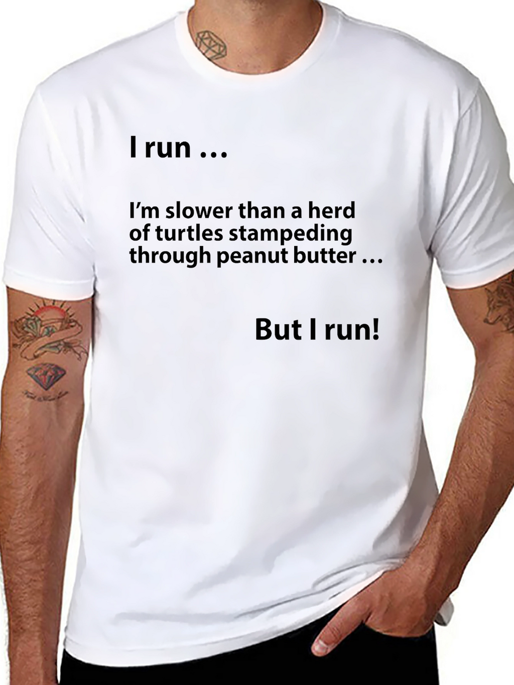 Humorous Runners T-Shirt - Slower Than Turtles