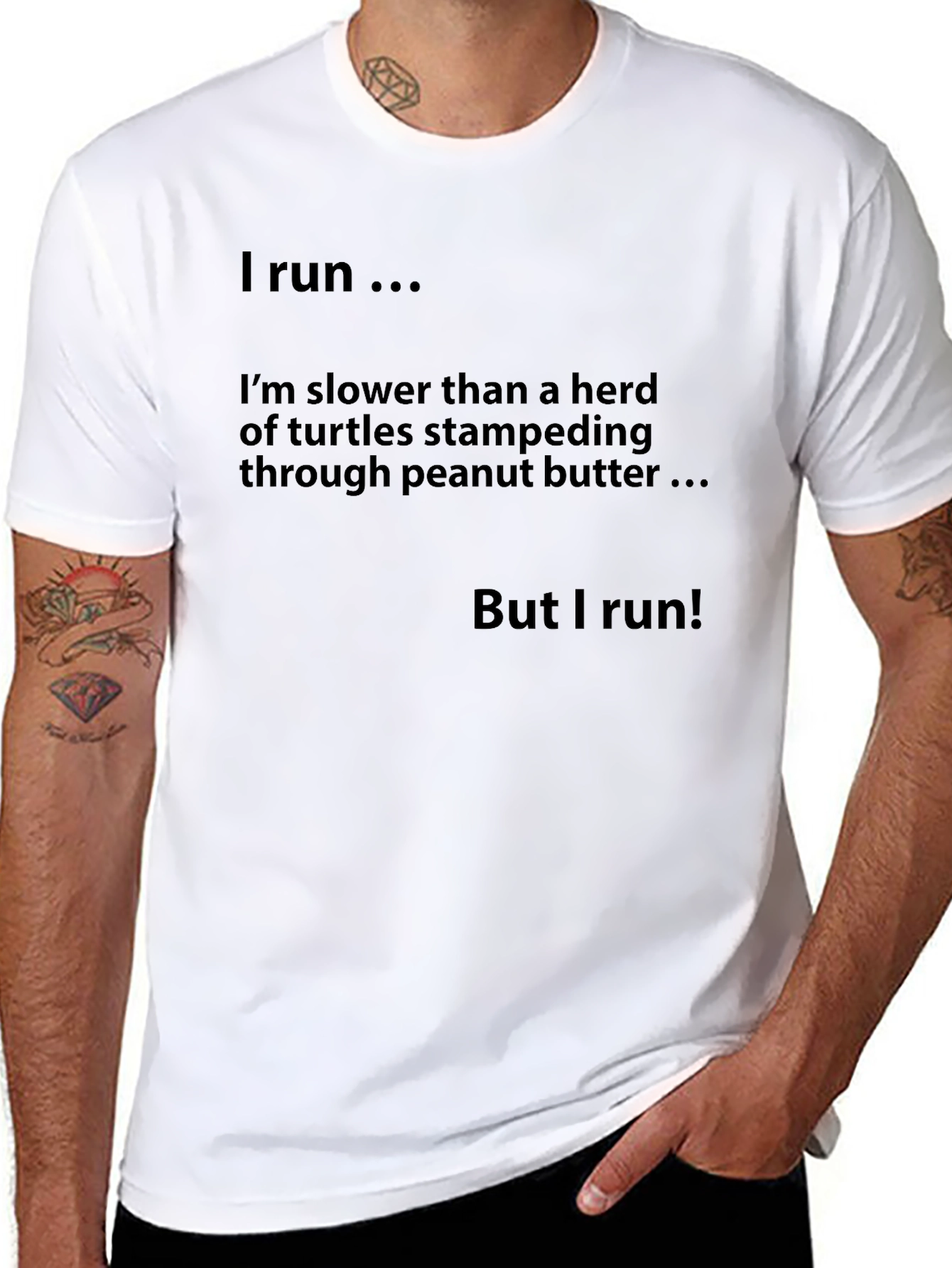 Humorous Runners T-Shirt - Slower Than Turtles