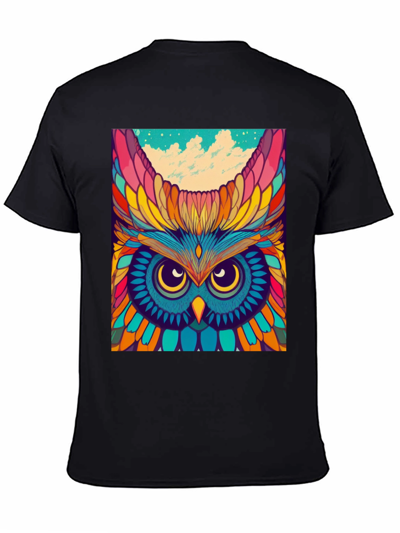 Psychedelic Owl Graphic Tee - Unique Colorful Design
