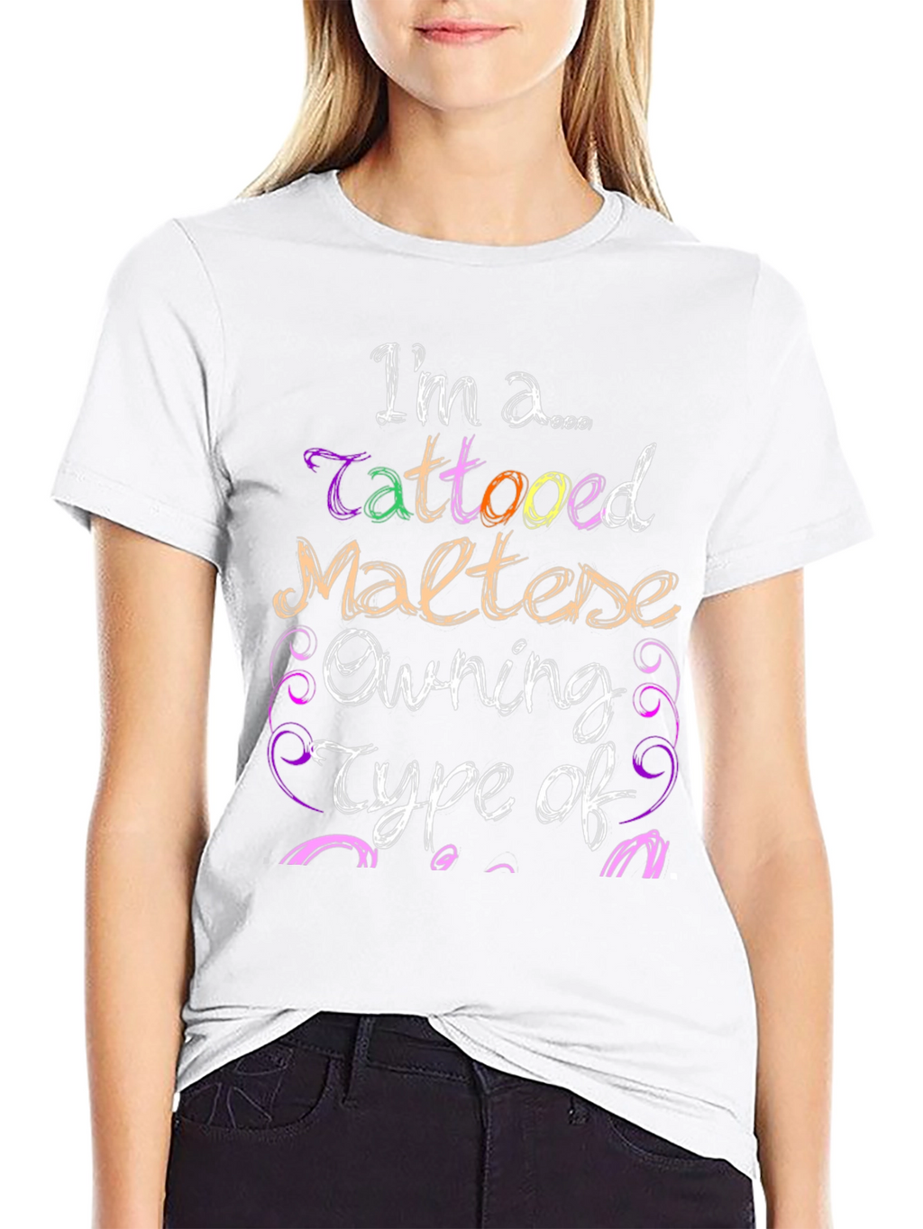Tattooed Maltese Owner Graphic T-Shirt