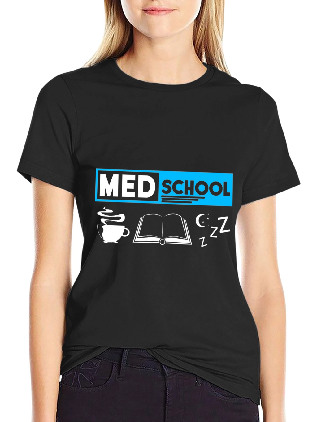 Med School T-Shirt: Coffee Books and Zzzs