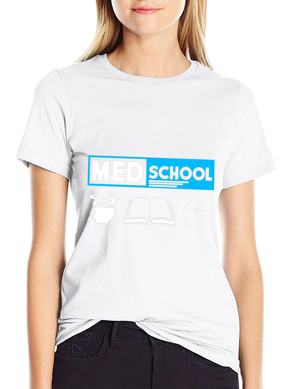 Med School T-Shirt: Coffee Books and Zzzs