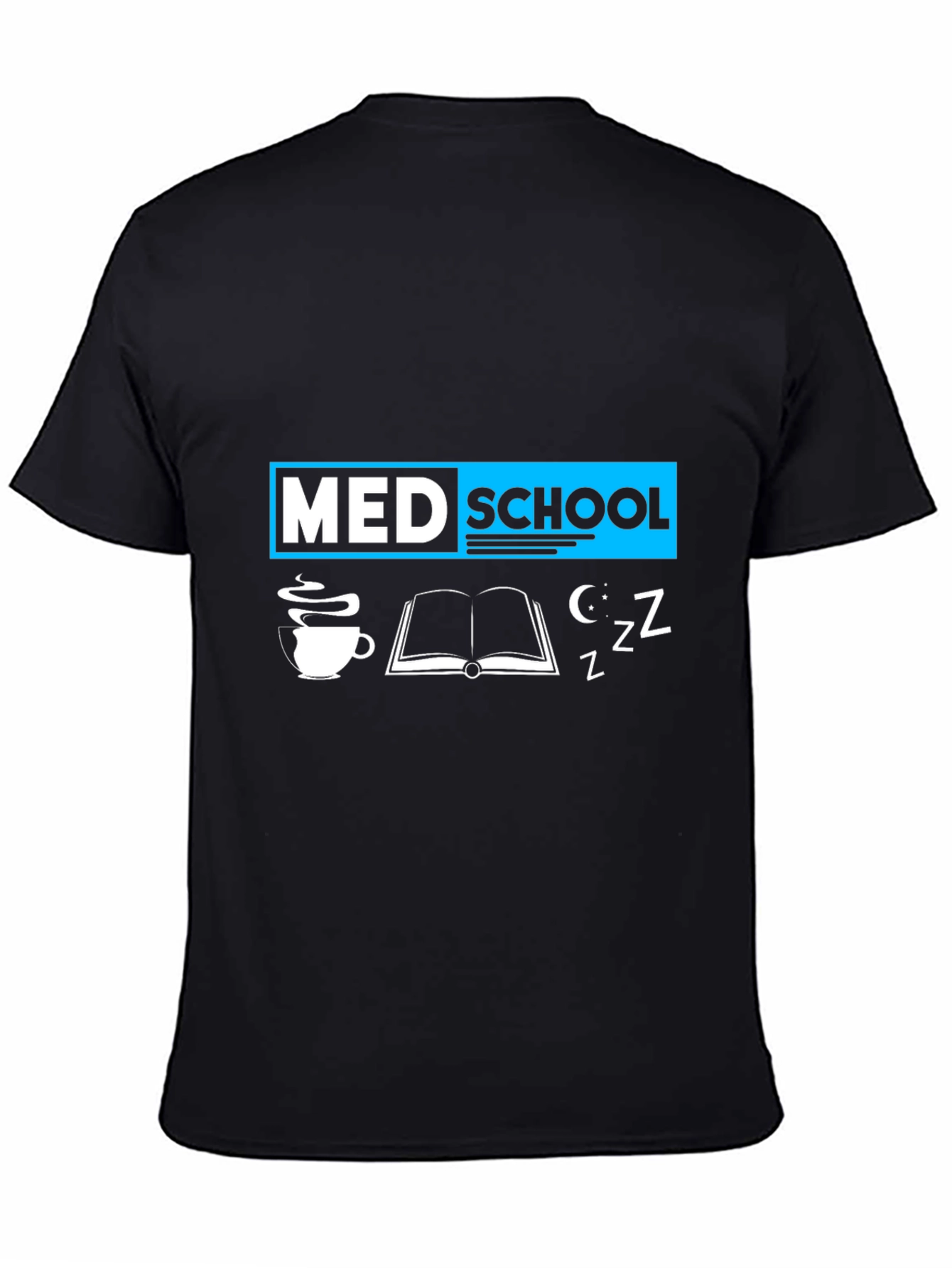 Med School T-Shirt: Coffee Books and Zzzs