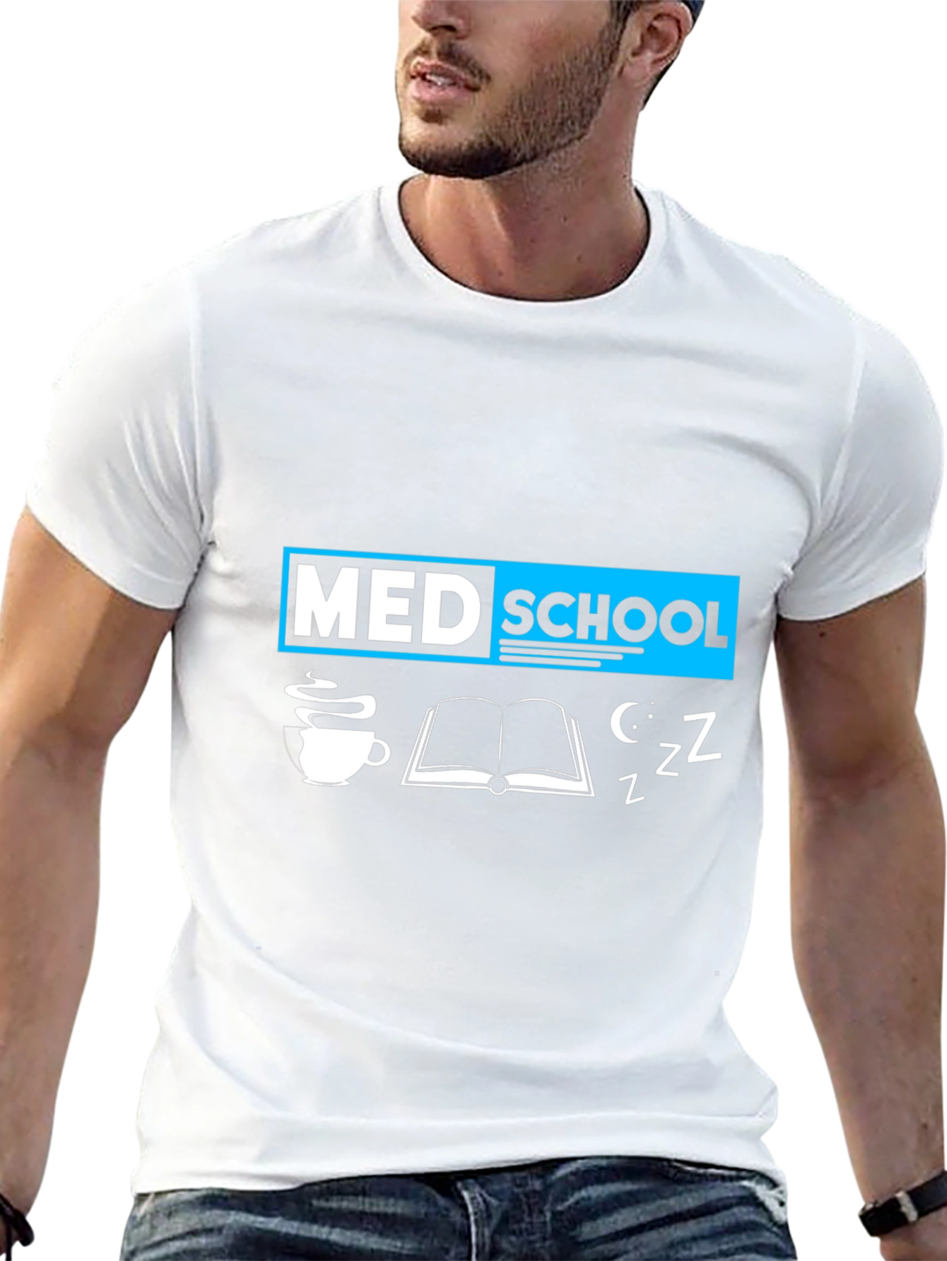 Med School T-Shirt: Coffee Books and Zzzs