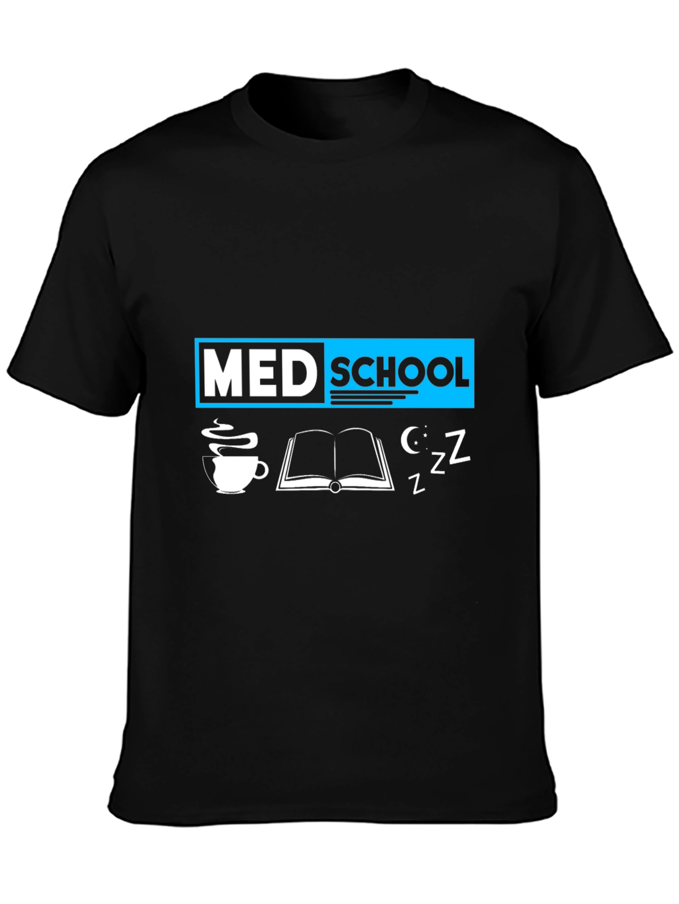 Med School T-Shirt: Coffee Books and Zzzs