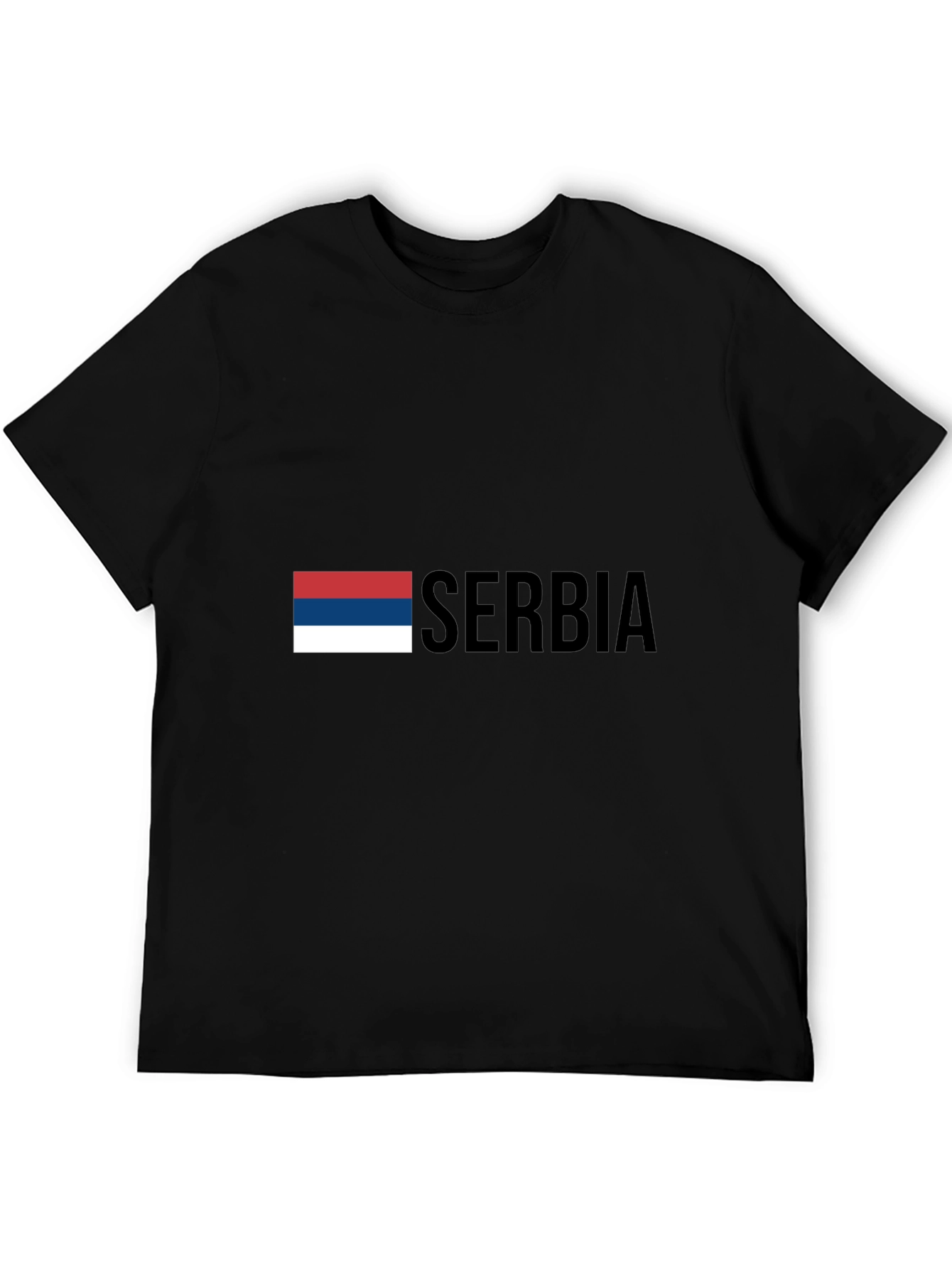 Serbia Flag T-Shirt - Black Graphic Tee