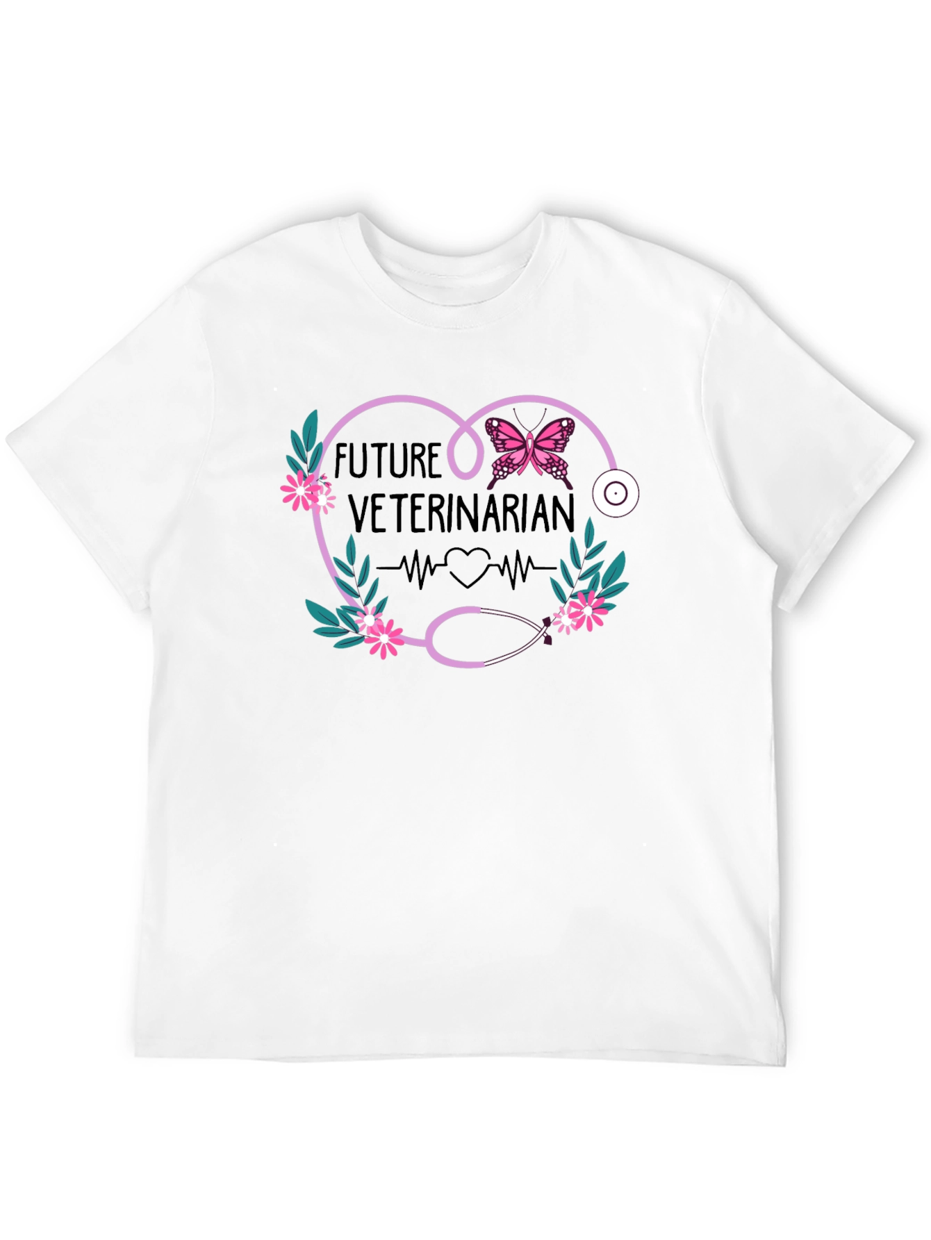 Future Veterinarian T-Shirt Heart Stethoscope Design