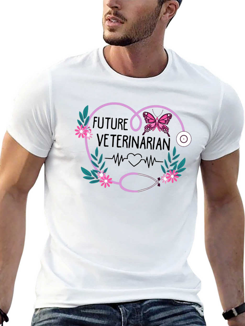 Future Veterinarian T-Shirt Heart Stethoscope Design